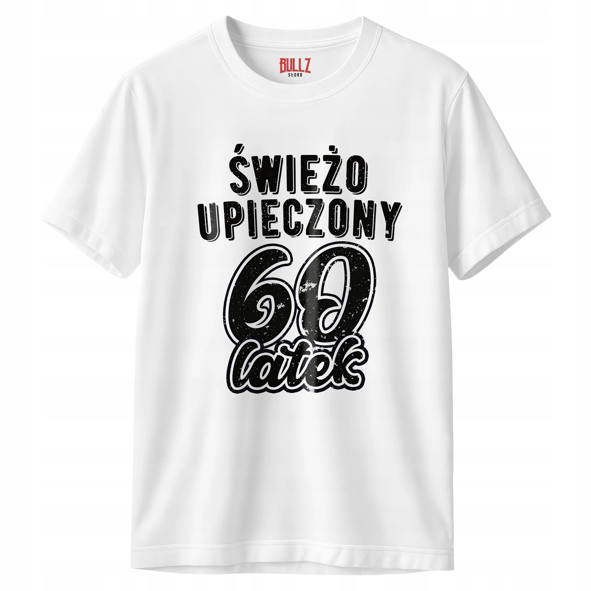 Koszulka biała męska Świeżo Upieczony 60 Urodziny Prezent