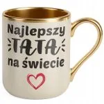 Kubek Premium Złoty Ecru Dzień Ojca Najlepszy Tata Na Świecie Prezent