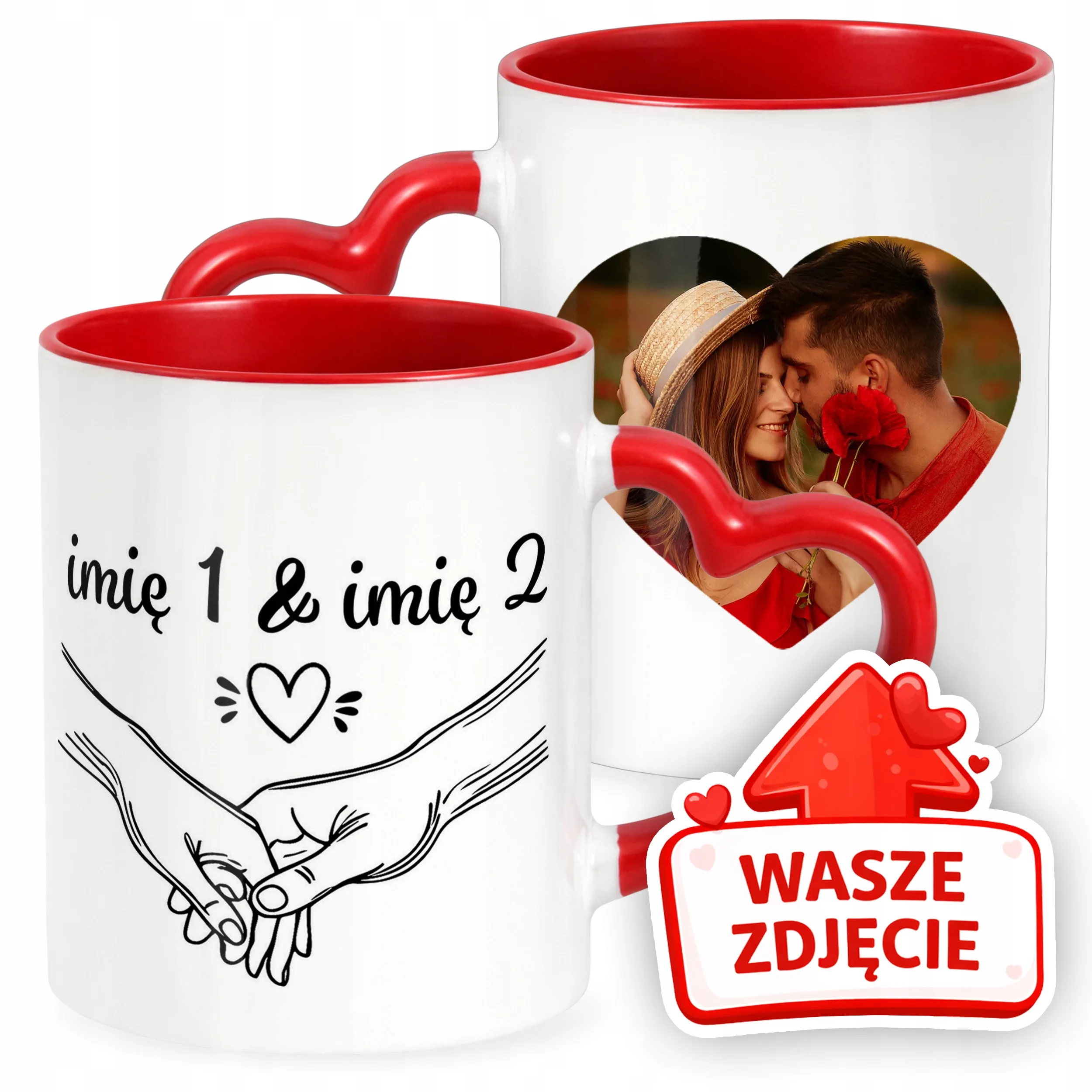 Kubek Walentynkowy Z Własnym Zdjęciem Imionami Serce Walentynki Prezent