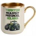 Kubek Premium Złoty Ecru Rolnik Dla Rolnika Traktor Zabawny Prezent
