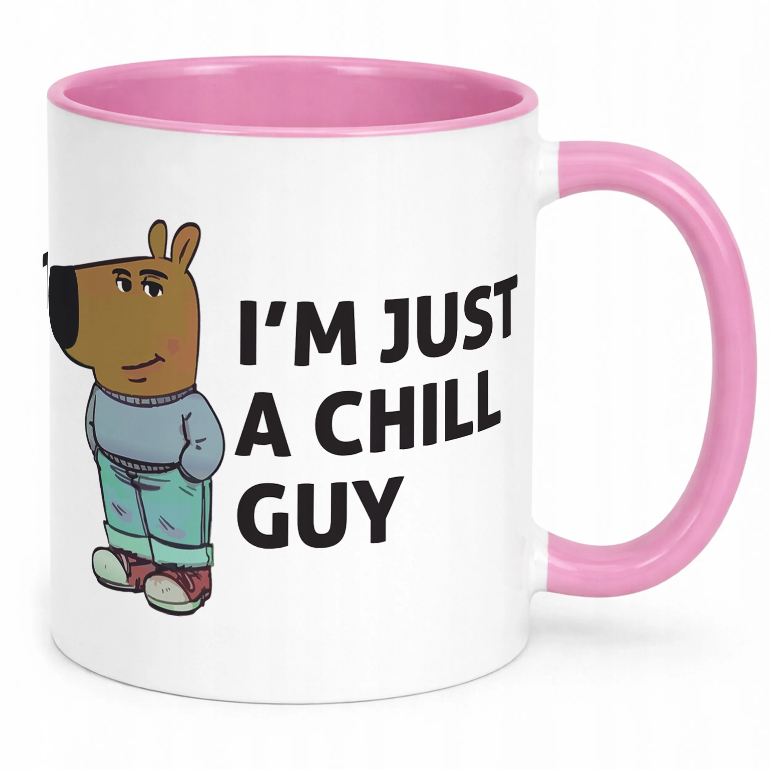 Kubek Różowy I’m Just A Chill Guy Zabawny Prezent Upominek