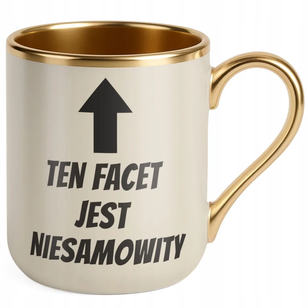 Kubek Premium Złoty Ecru Ten Facet Jest Niesamowity Dla Mężczyzny Prezent