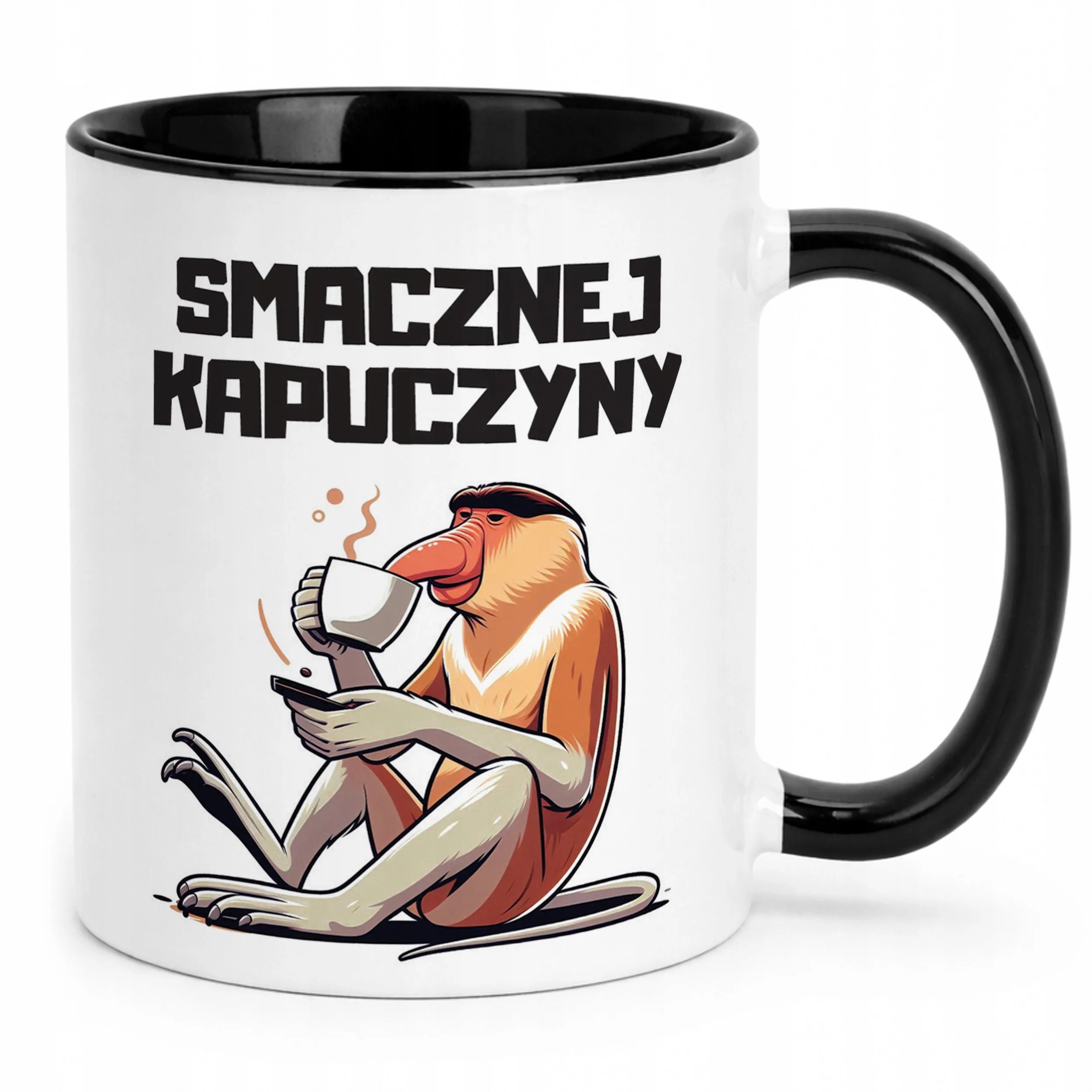 Kubek Czarny Janusz Nosacz Kawa Zabawny Prezent Upominek