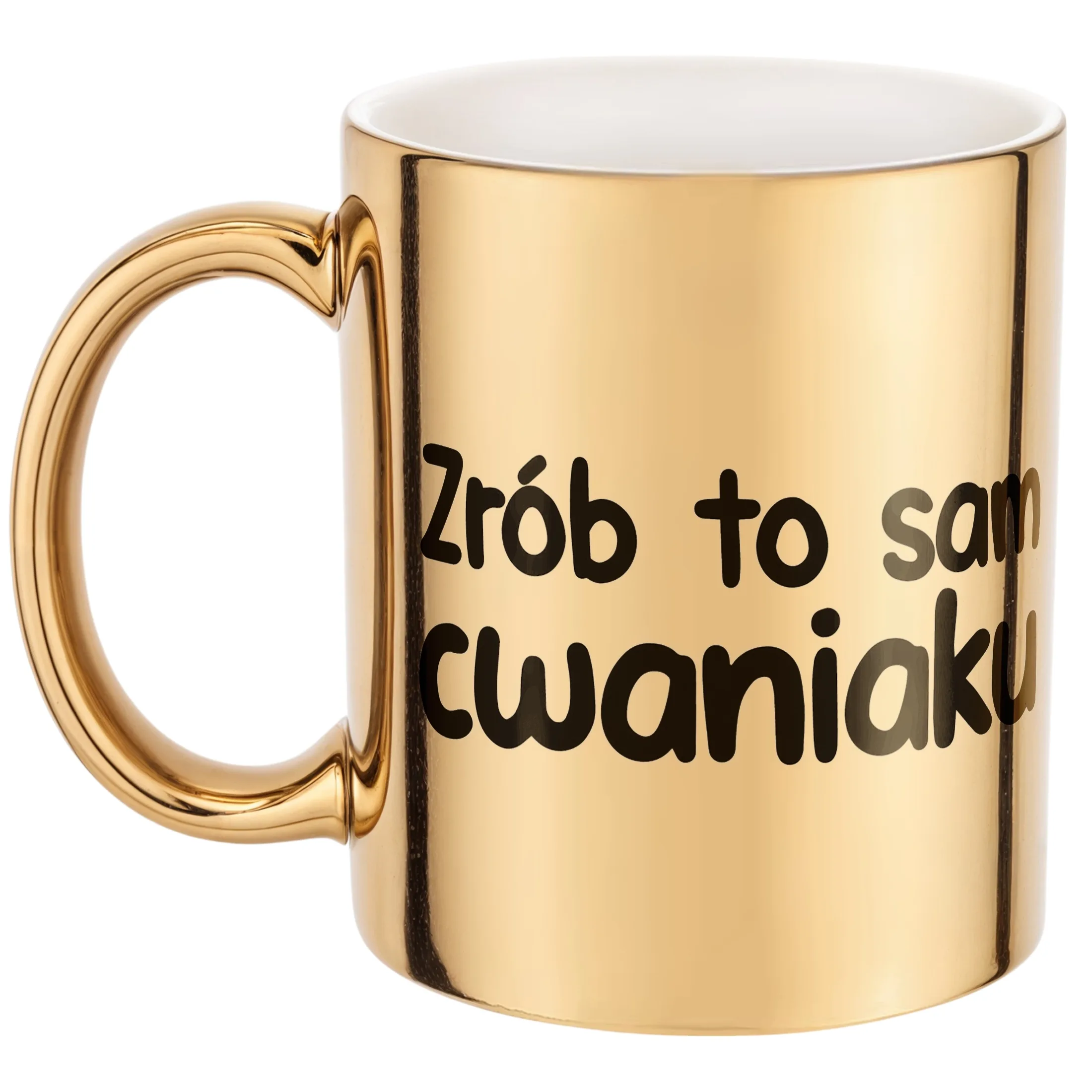 Złoty Kubek Zrób To Sam Cwaniaku Śmieszny Zabawny Prezent