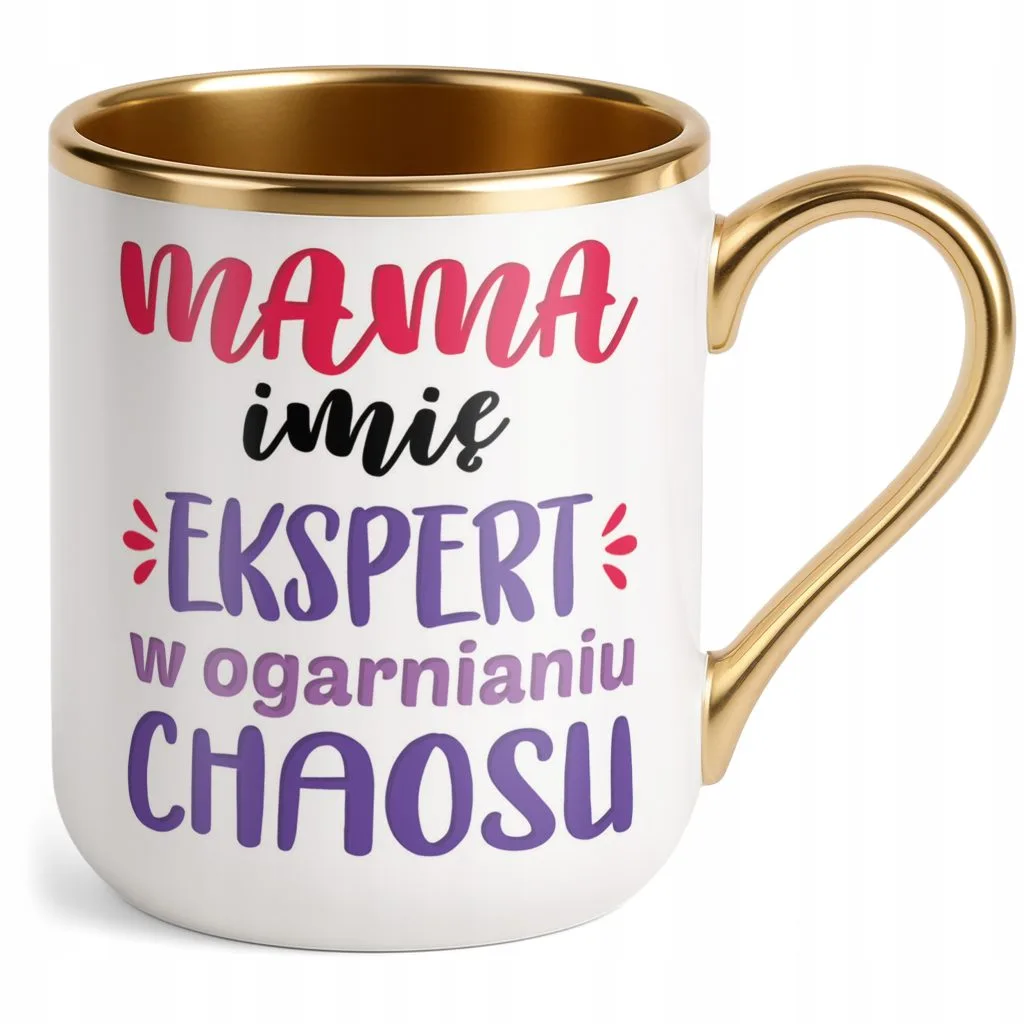 Kubek Premium Złoty Personalizowany Dzień Matki Dla Mamy Prezent Upominek