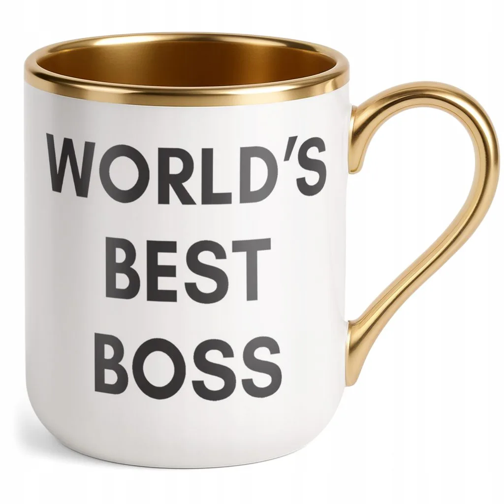 Kubek Premium Złoty World’s Best Boss Dla Szefa Szefowej Prezent