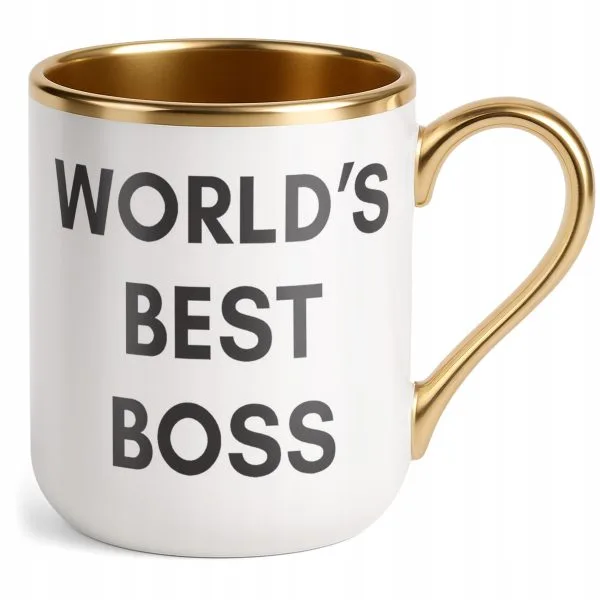 Kubek Premium Złoty World's Best Boss Dla Szefa Szefowej Prezent