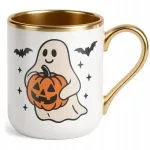 Kubek Premium Złoty Halloween Jesień Dynia Duch Prezent Upominek