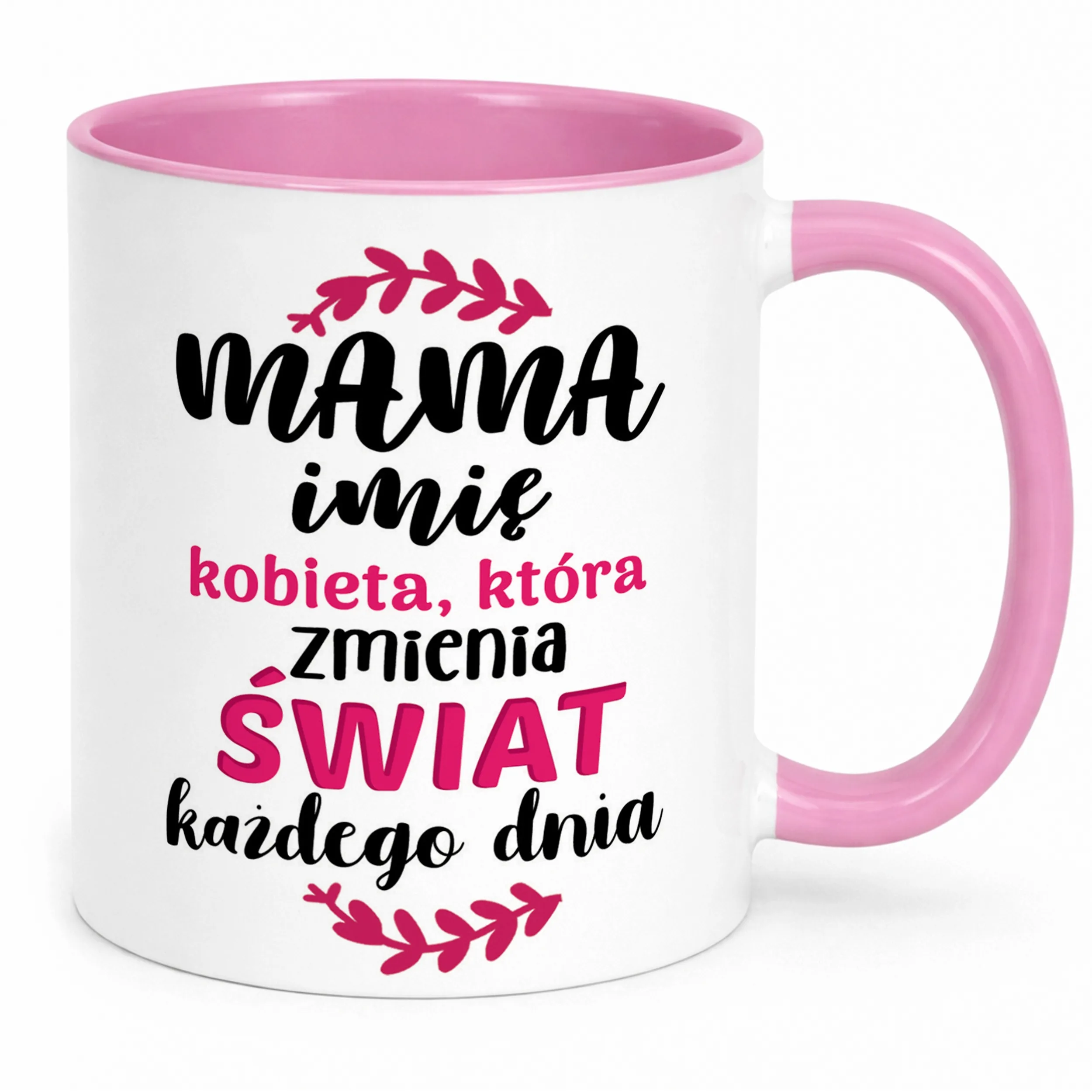 Kubek Różowy Personalizowany Dzień Matki Dla Mamy Prezent Upominek