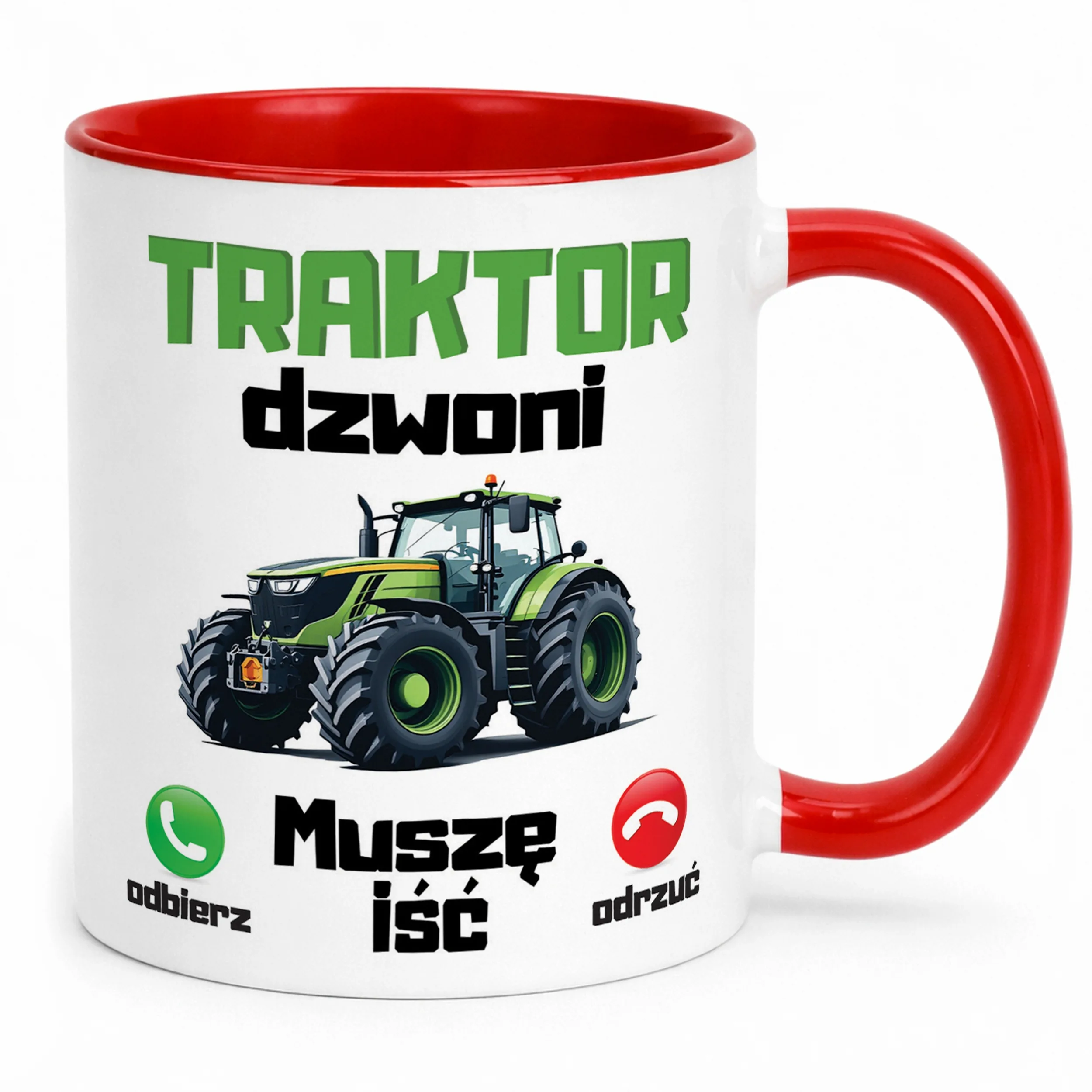Kubek Czerwony Rolnik Dla Rolnika Traktor Zabawny Prezent Upominek