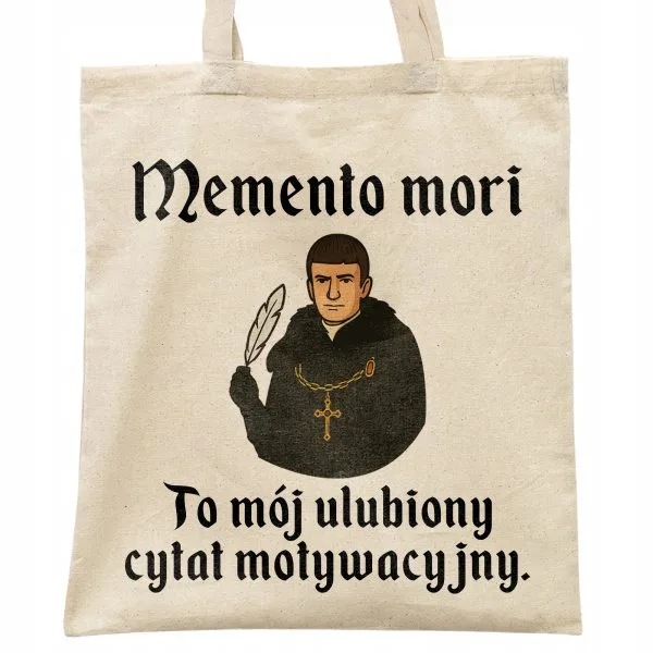 Torba bawełniana na zakupy 1670 Memento Mori Cytat Motywacyjny