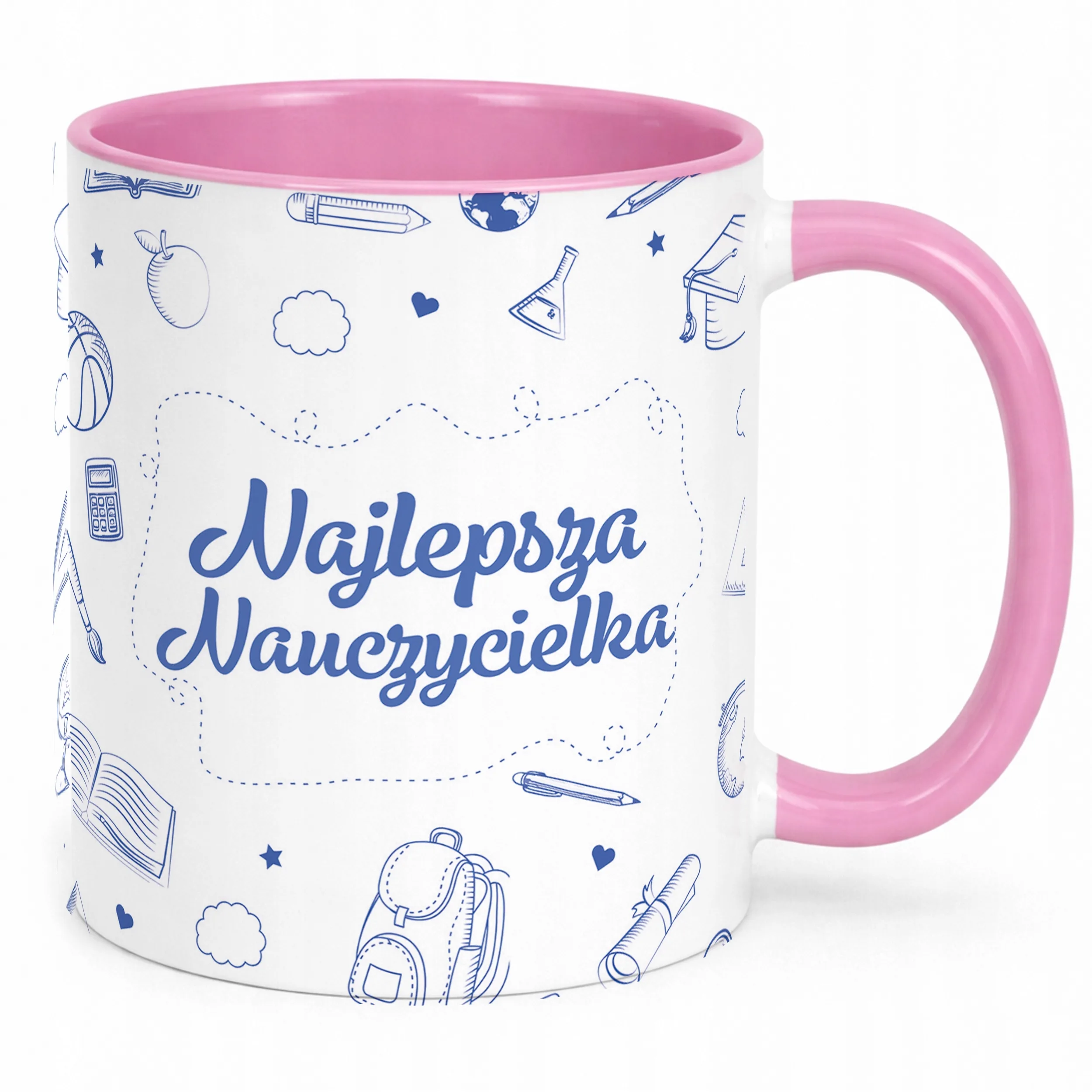 Kubek Różowy Najlepsza Nauczycielka Dzień Nauczyciela Prezent