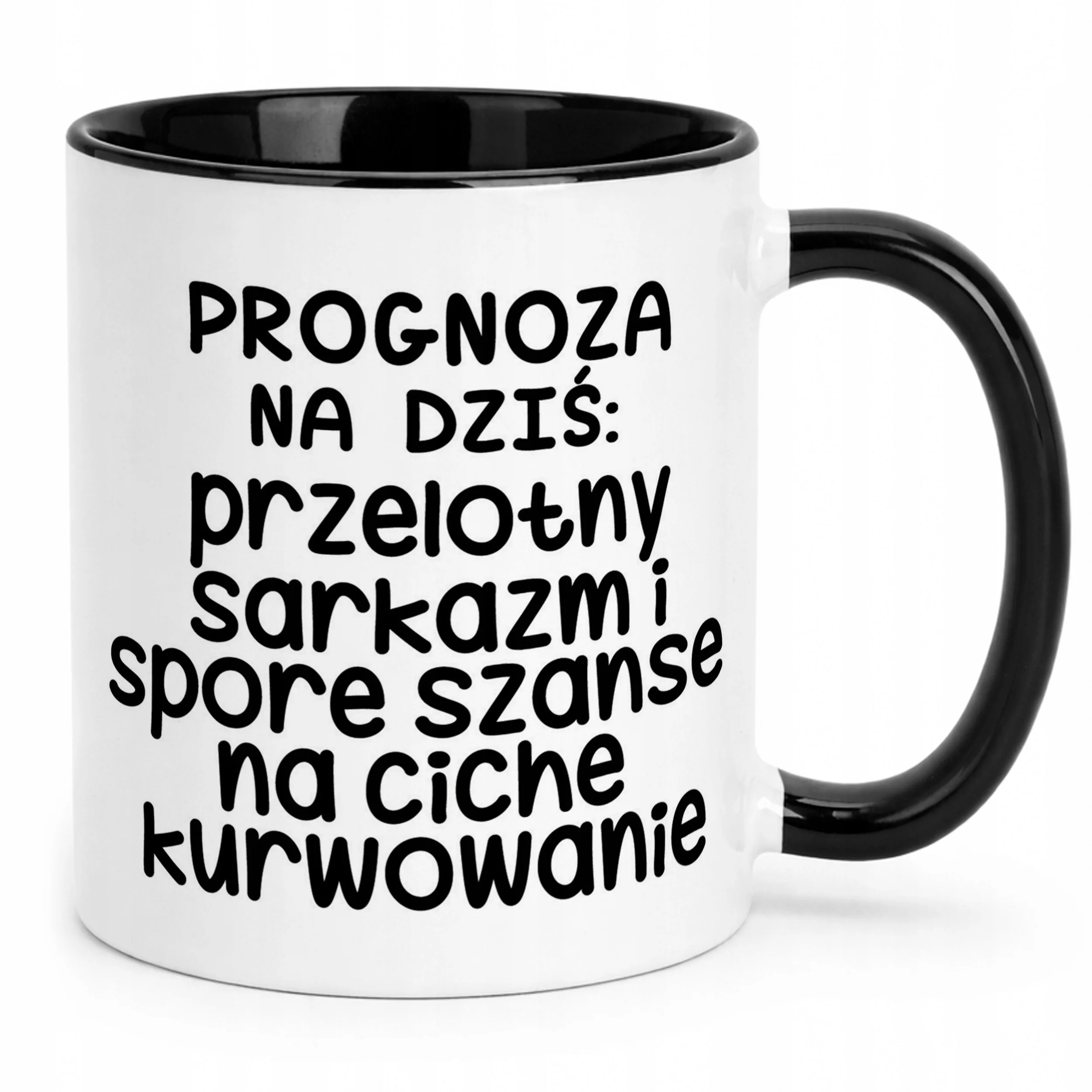 Kubek Czarny Progonoza Pogody Na Dziś Śmieszny Zabawny Prezent