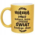 Złoty kubek brokatowy Personalizowany Dzień Matki Dla Mamy Prezent