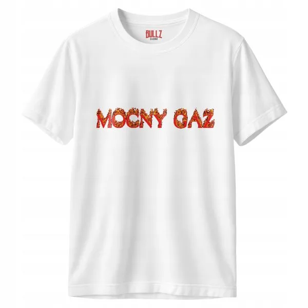 Koszulka biała męska Mocny Gaz Memy