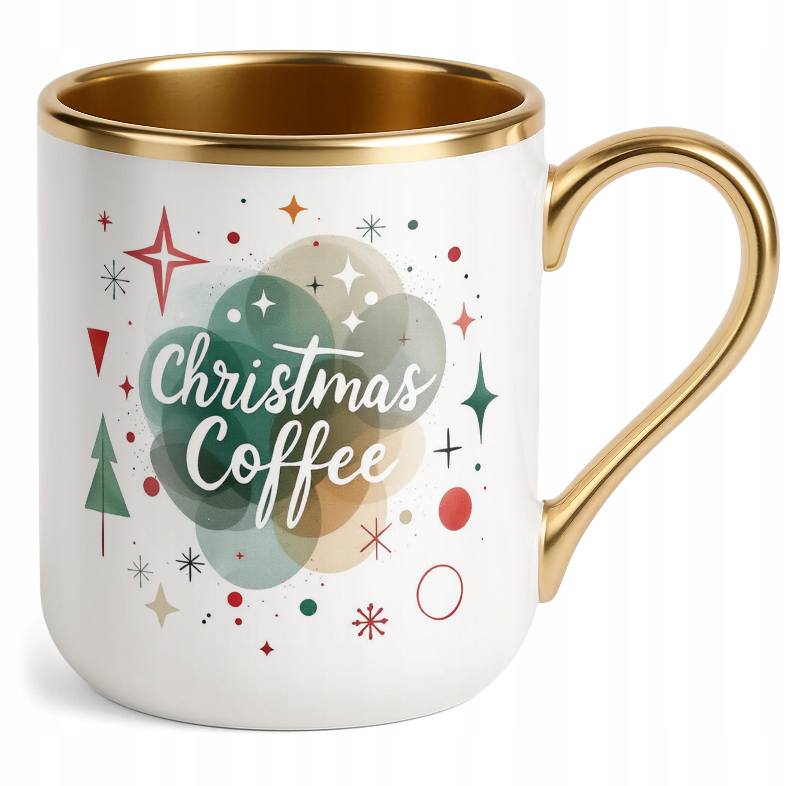Kubek Premium Złoty Świąteczny Christmas Coffee Boże Narodzenie