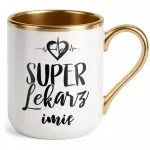Kubek Premium Złoty Personalizowany Super Lekarz Prezent Upominek