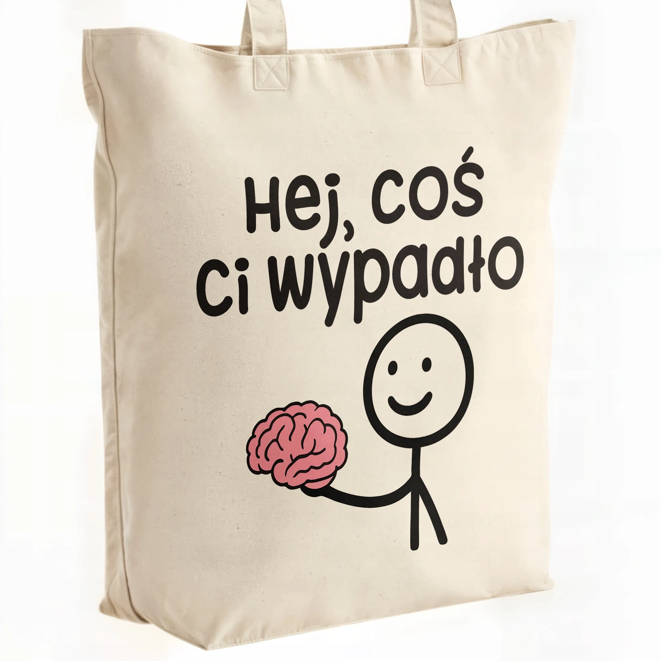 Torba bawełniana premium Hej Coś Ci Wypadło Zabawny Prezent