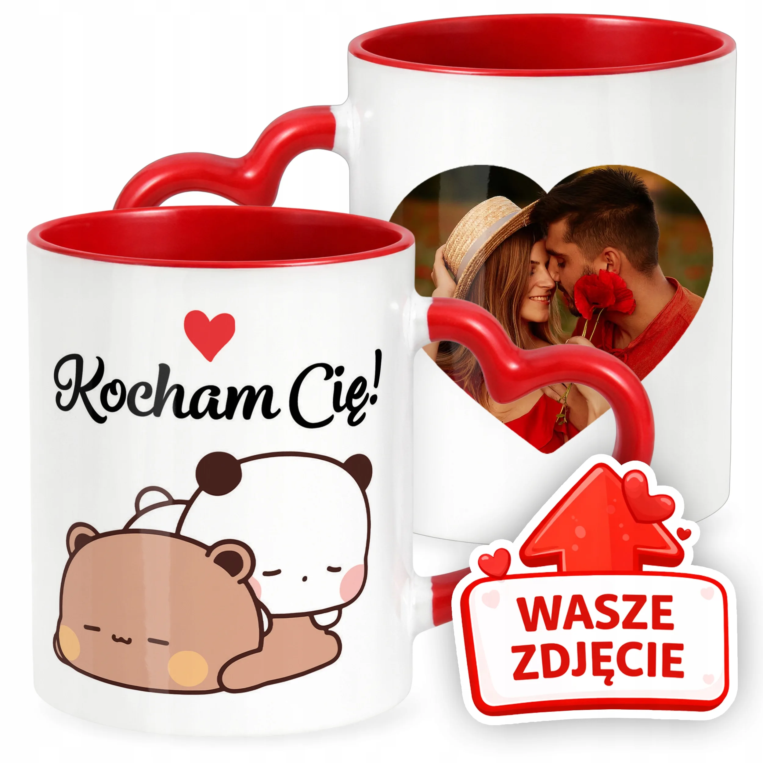 Kubek Walentynkowy Z Własnym Zdjęciem Serce Walentynki Prezent Upominek