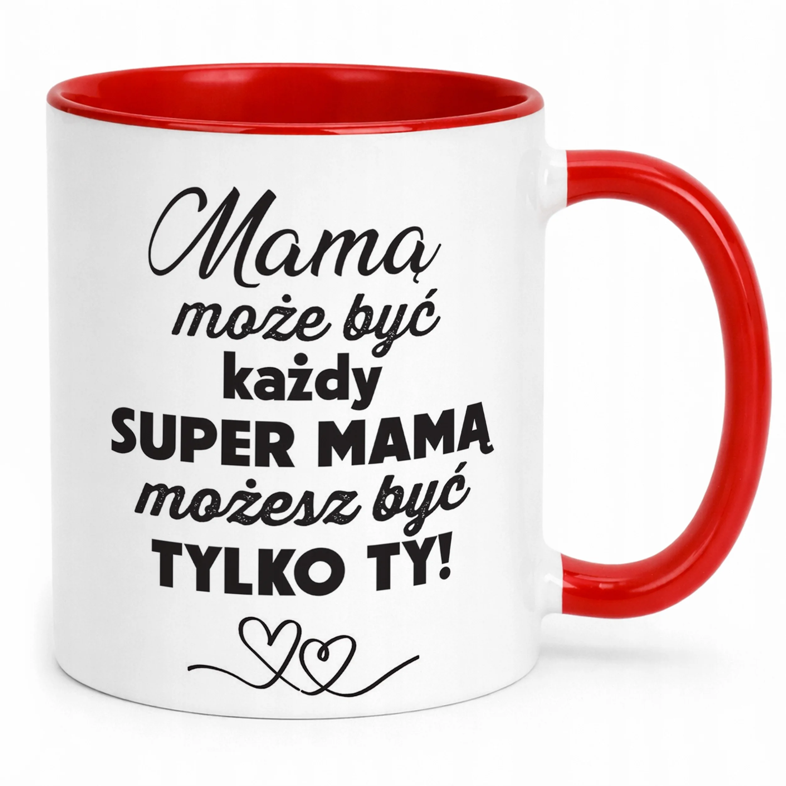 Kubek Czerwony Dzień Matki Dla Mamy Prezent Upominek Super Mama