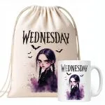 Zestaw Kubek + Plecak Nevermore Wednesday Addams Dla Fanów Prezent