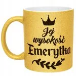 Złoty kubek brokatowy Z okazji Emerytury Dla Emerytki Prezent