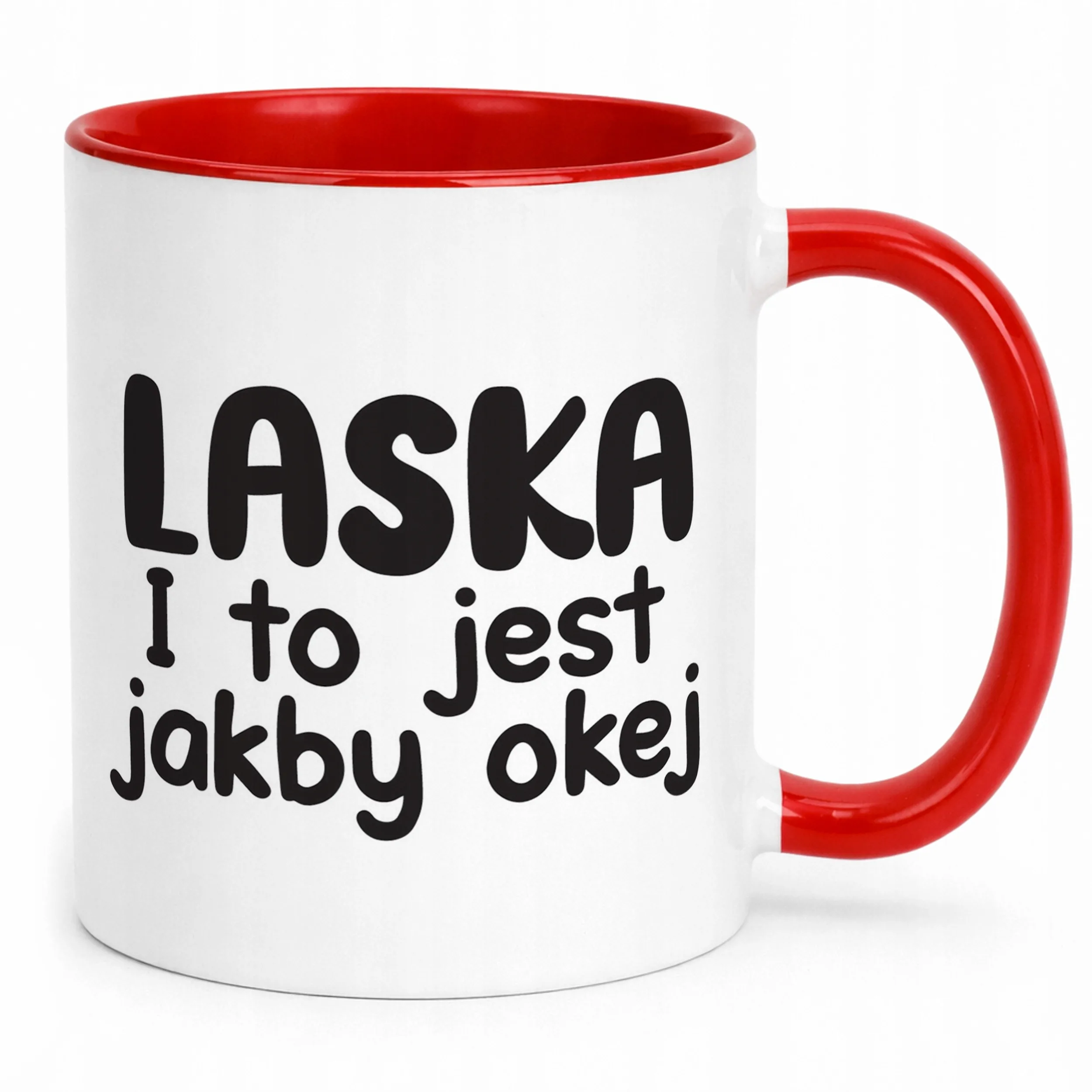 Kubek Czerwony Laska I To Jest Jakby Okej Śmieszny Zabawny Prezent