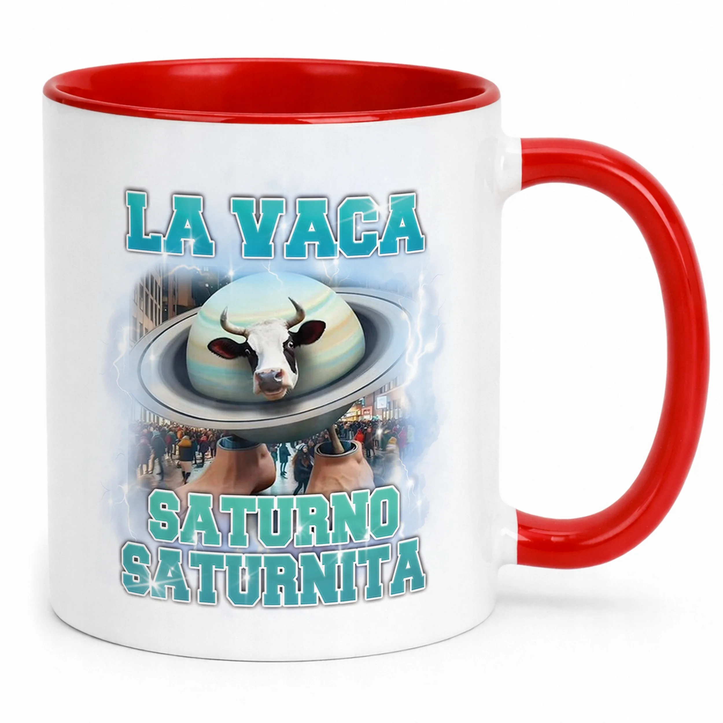 Kubek ceramiczny BRAINROT Saturno Saturnita Memy Zabawny TikTok Viral