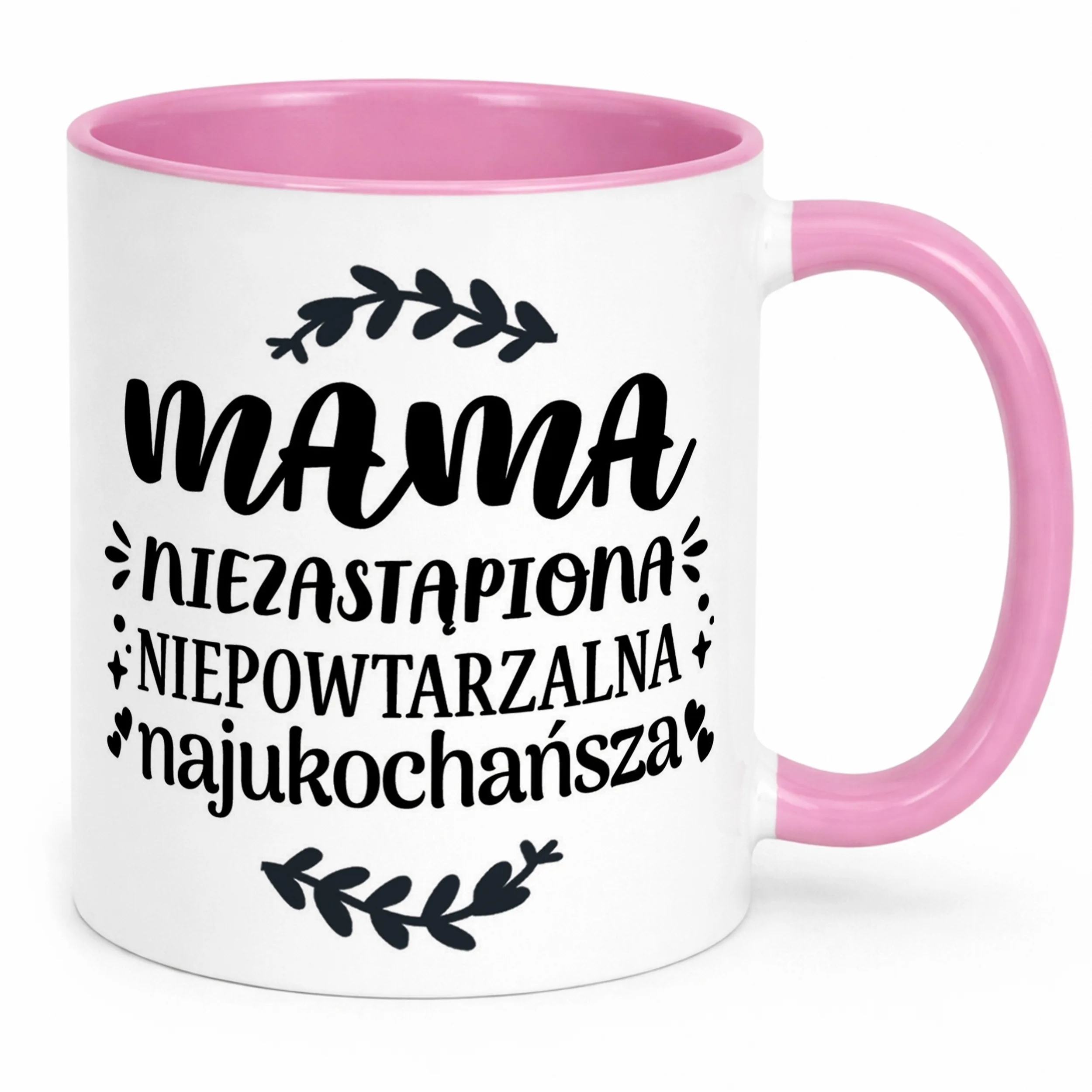 Kubek Różowy Dzień Matki Dla Mamy Prezent Niezastąpiona Niepowtarzalna