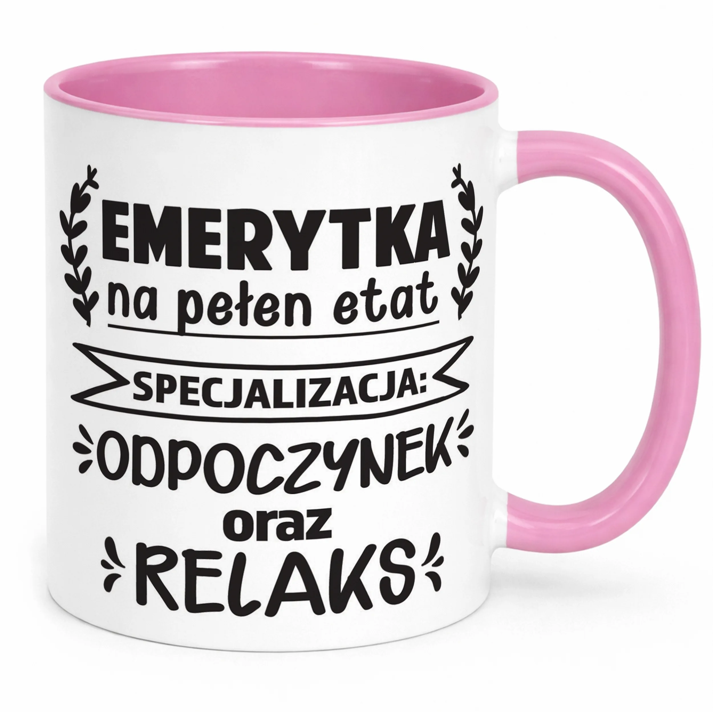 Kubek Różowy z okazji Emerytury Dla Emerytki Prezent Upominek