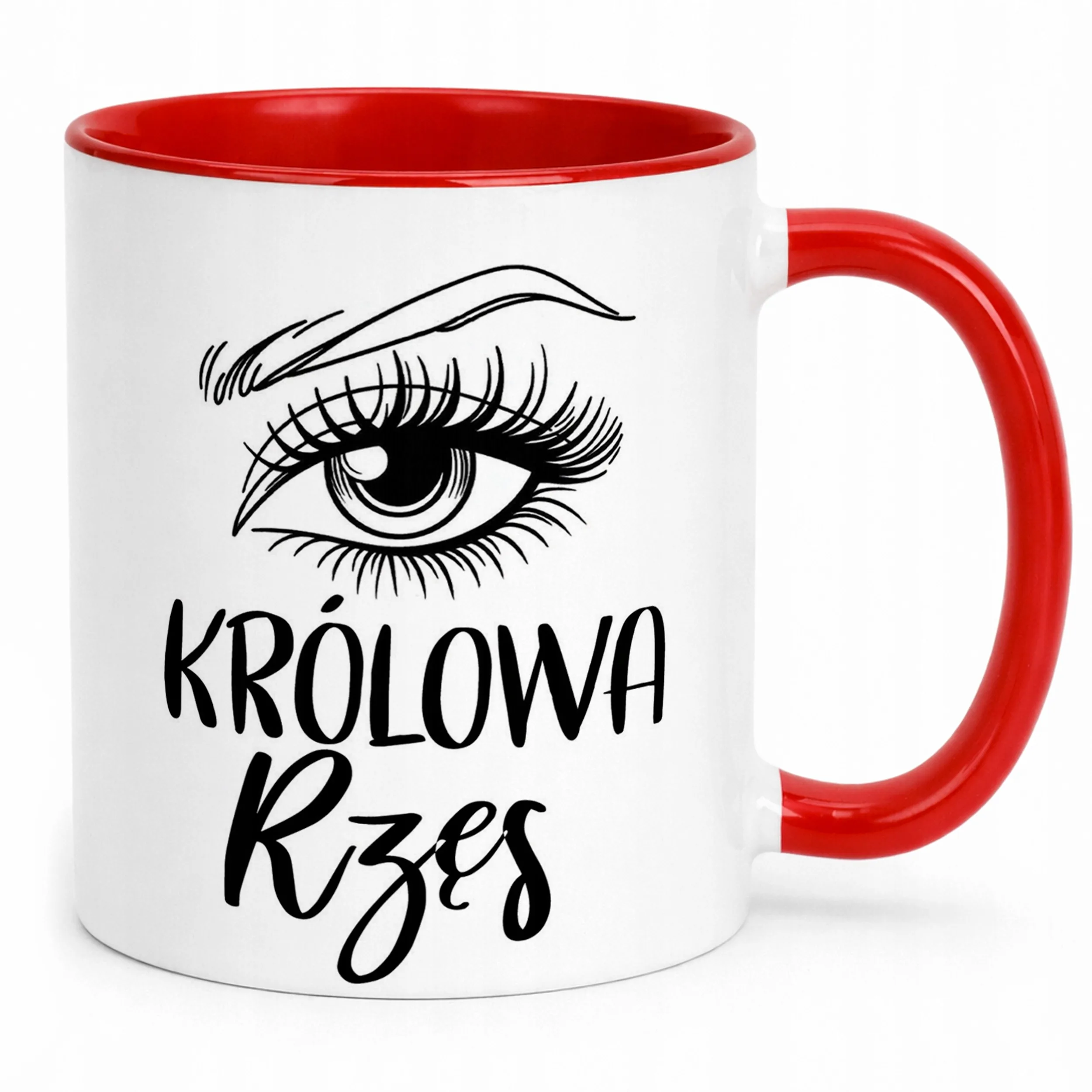 Kubek Czerwony Królowa Rzęs Dla Stylistki Rzęs Prezent