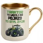Kubek Premium Złoty Ecru Rolnik Dla Rolnika Traktor Zabawny Prezent