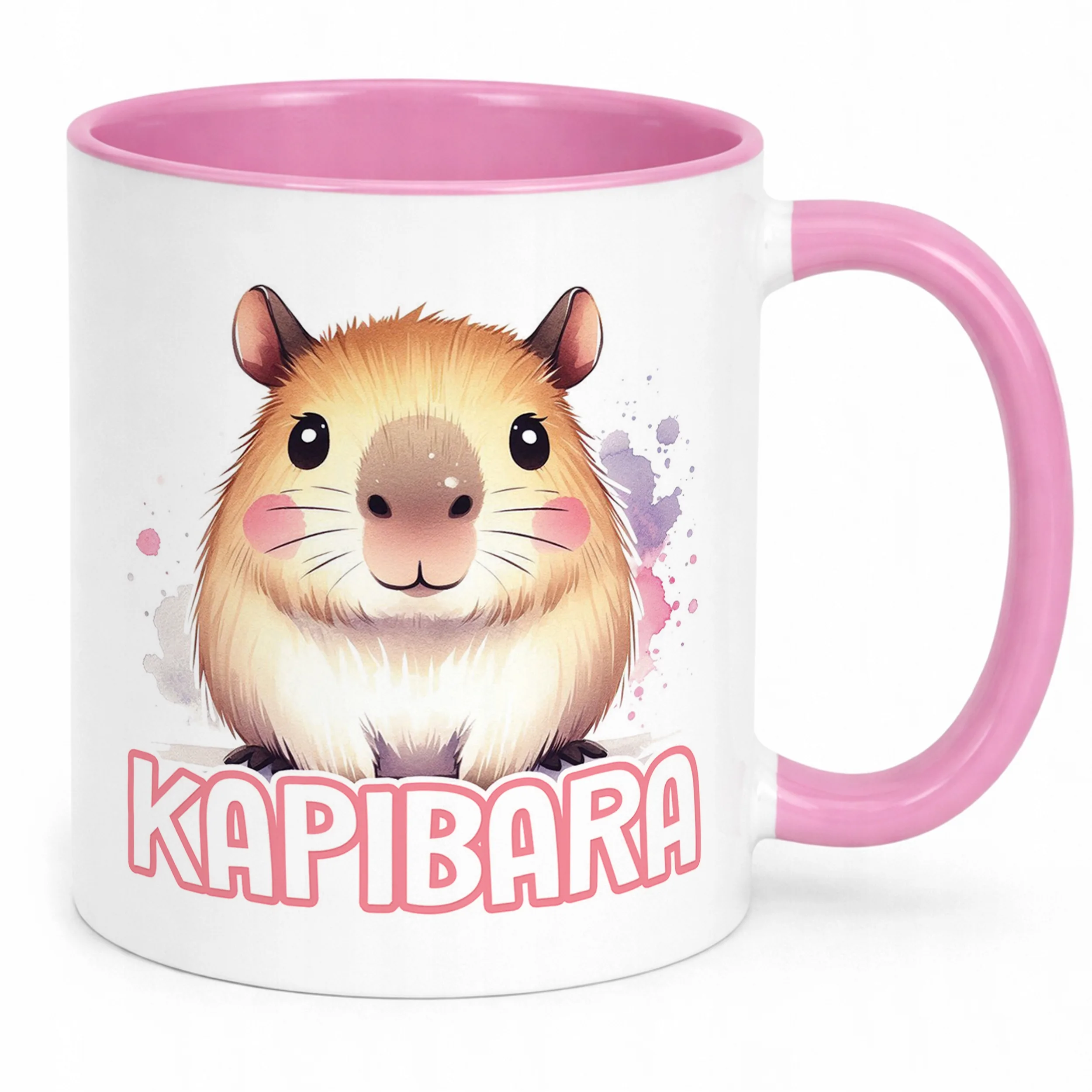Kubek Różowy Kapibara Capybara Zwierzak Słodki Dla Dzieci Prezent