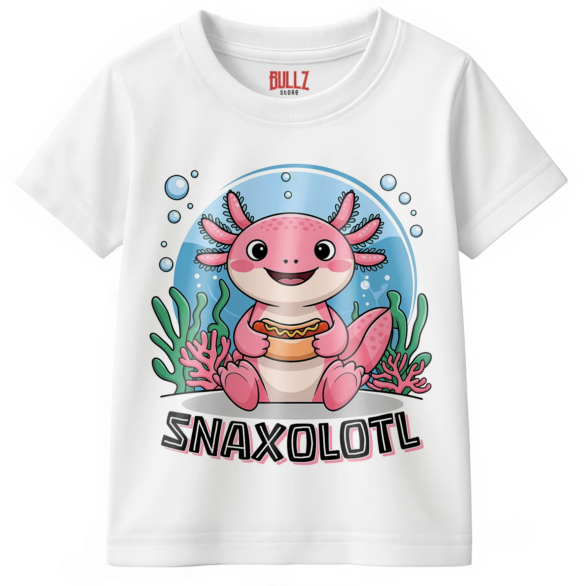 Koszulka dla dziecka biała Aksolotl Axolotl Prezent dla Fana