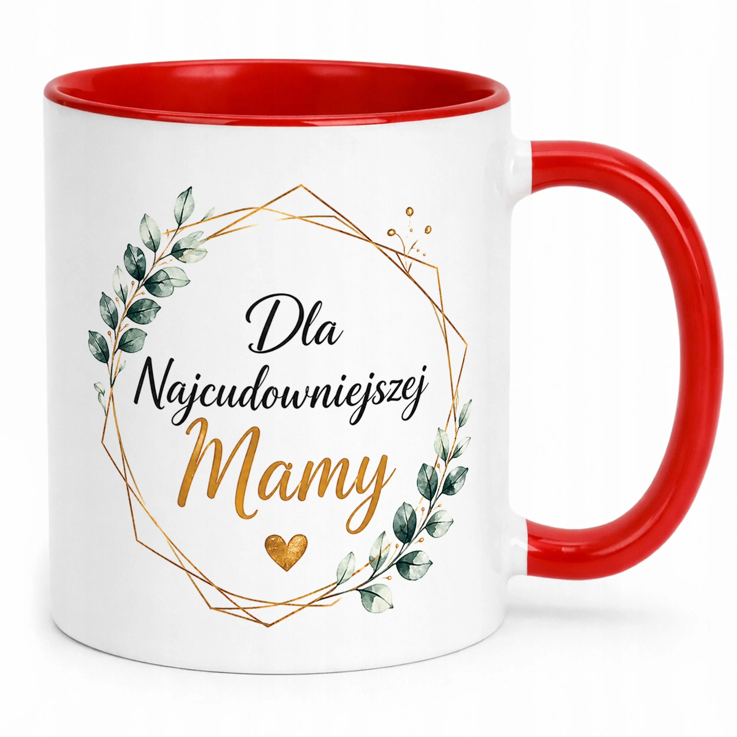 Kubek czerwony prezent dla mamy na Dzień Matki idealny upominek dla mamy