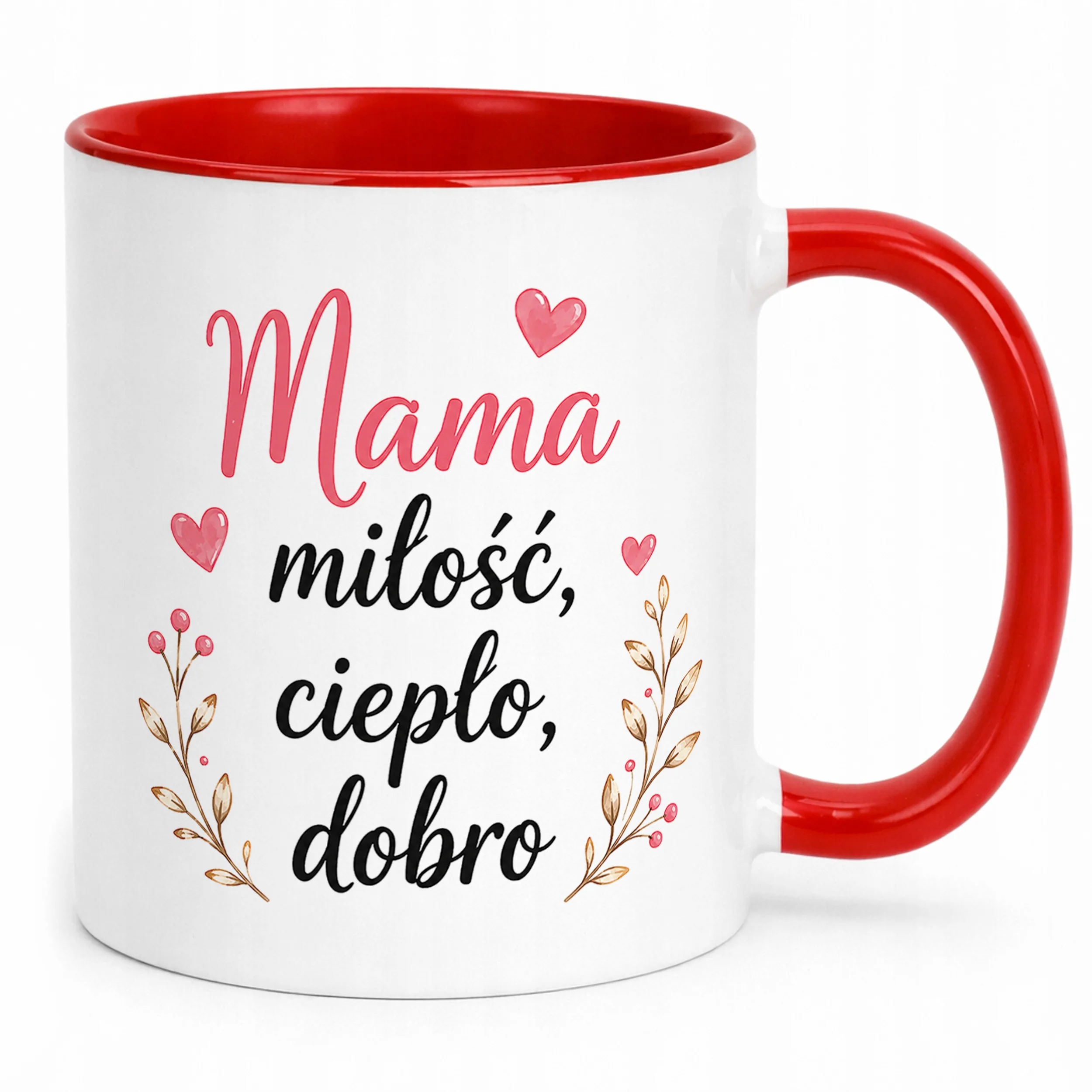 Kubek czerwony prezent dla mamy na Dzień Matki praktyczny upominek mamy