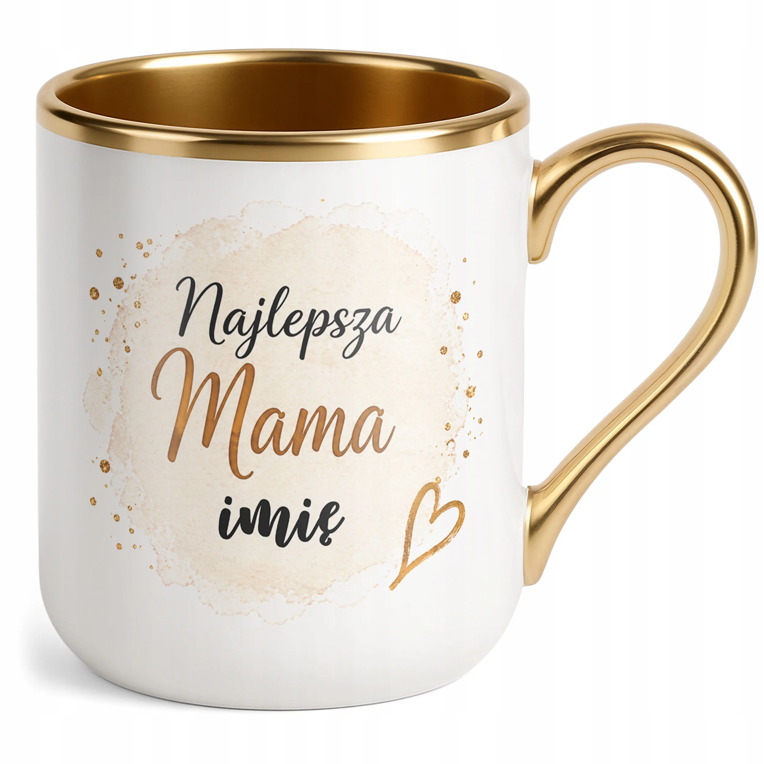 Kubek premium złoty personalizowany dla mamy prezent Dzień Matki