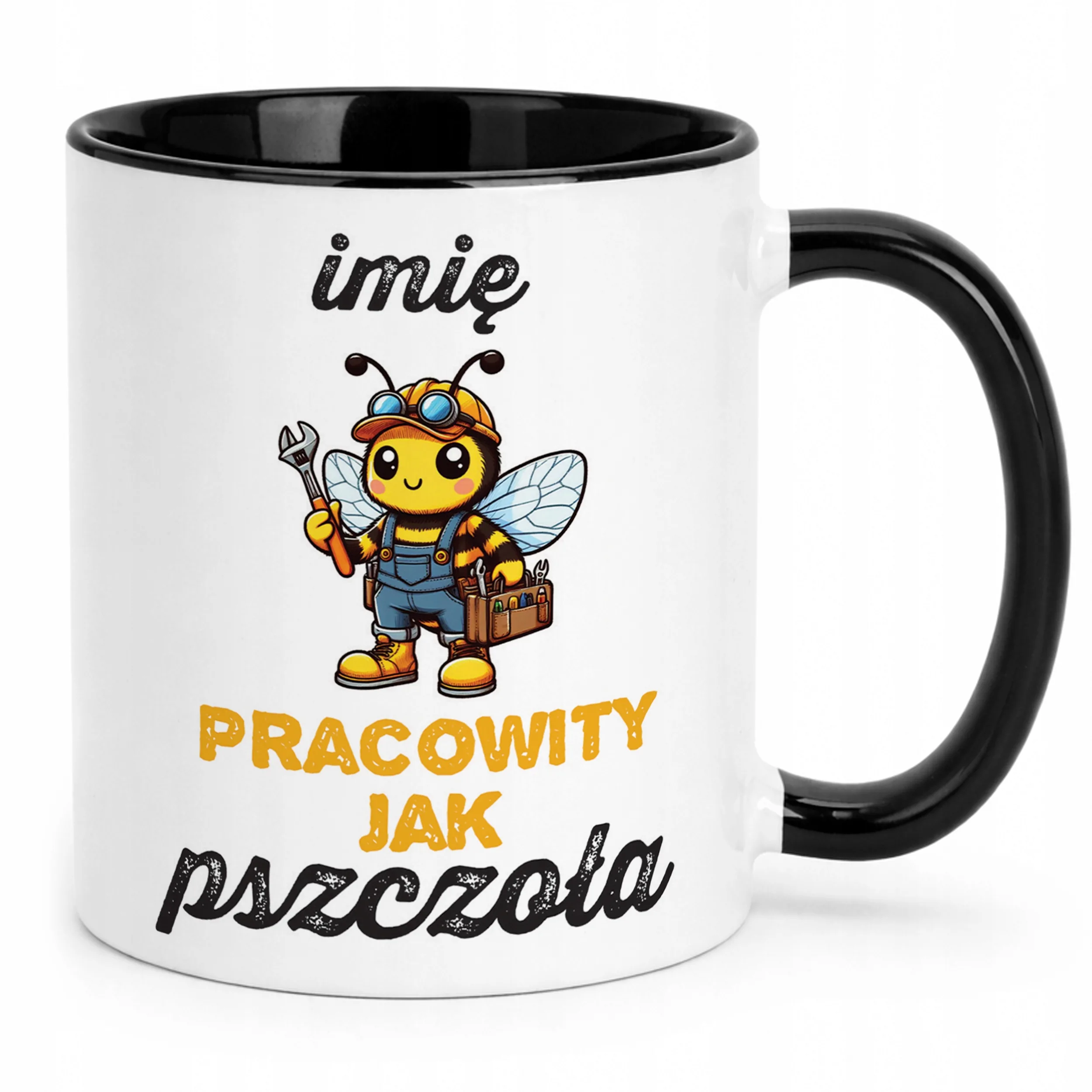 Kubek Czarny Personalizowany Dla Pszczelarza Pszczoły Pasieka Prezent