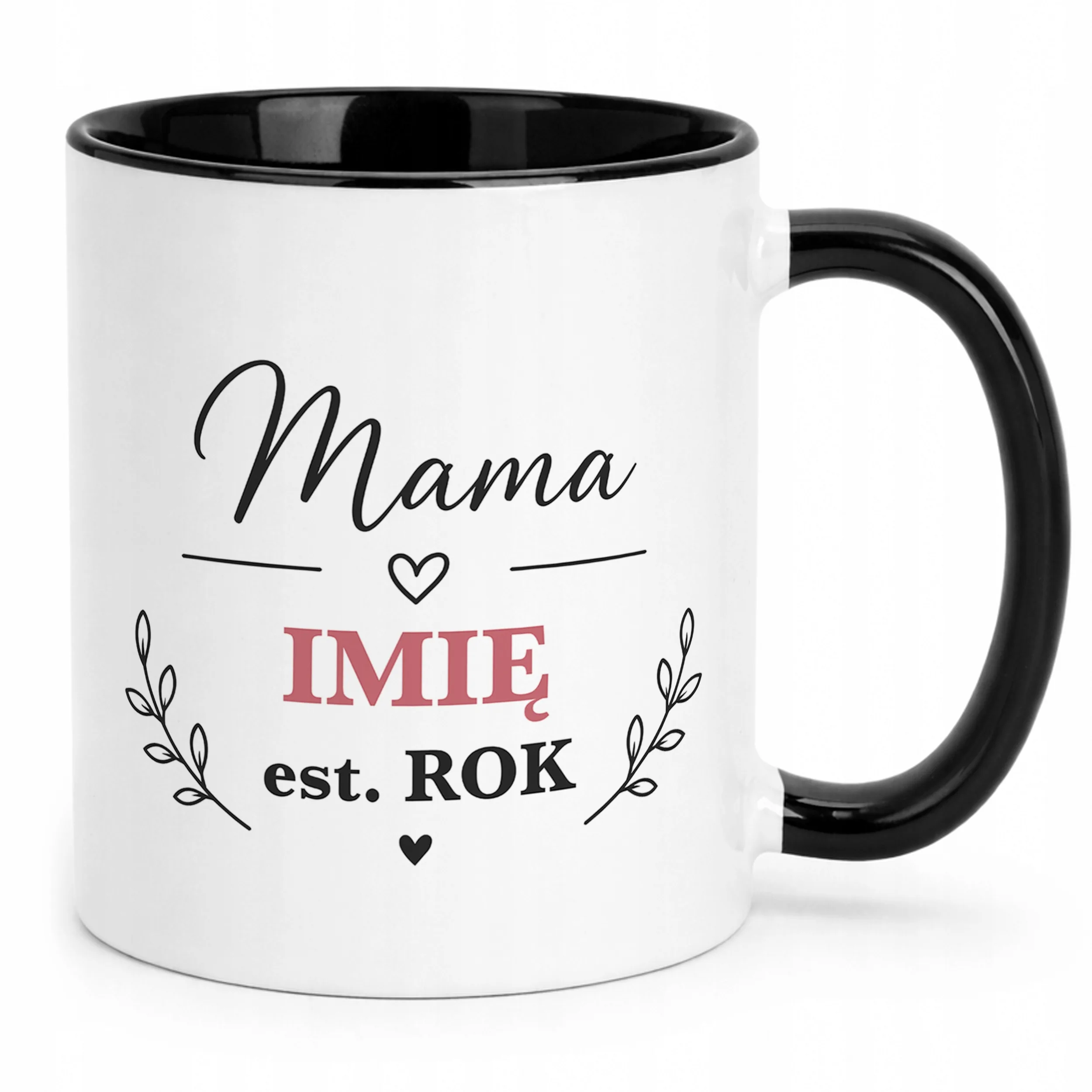 Kubek personalizowany czarny dla mamy na Dzień Matki prezent upominek
