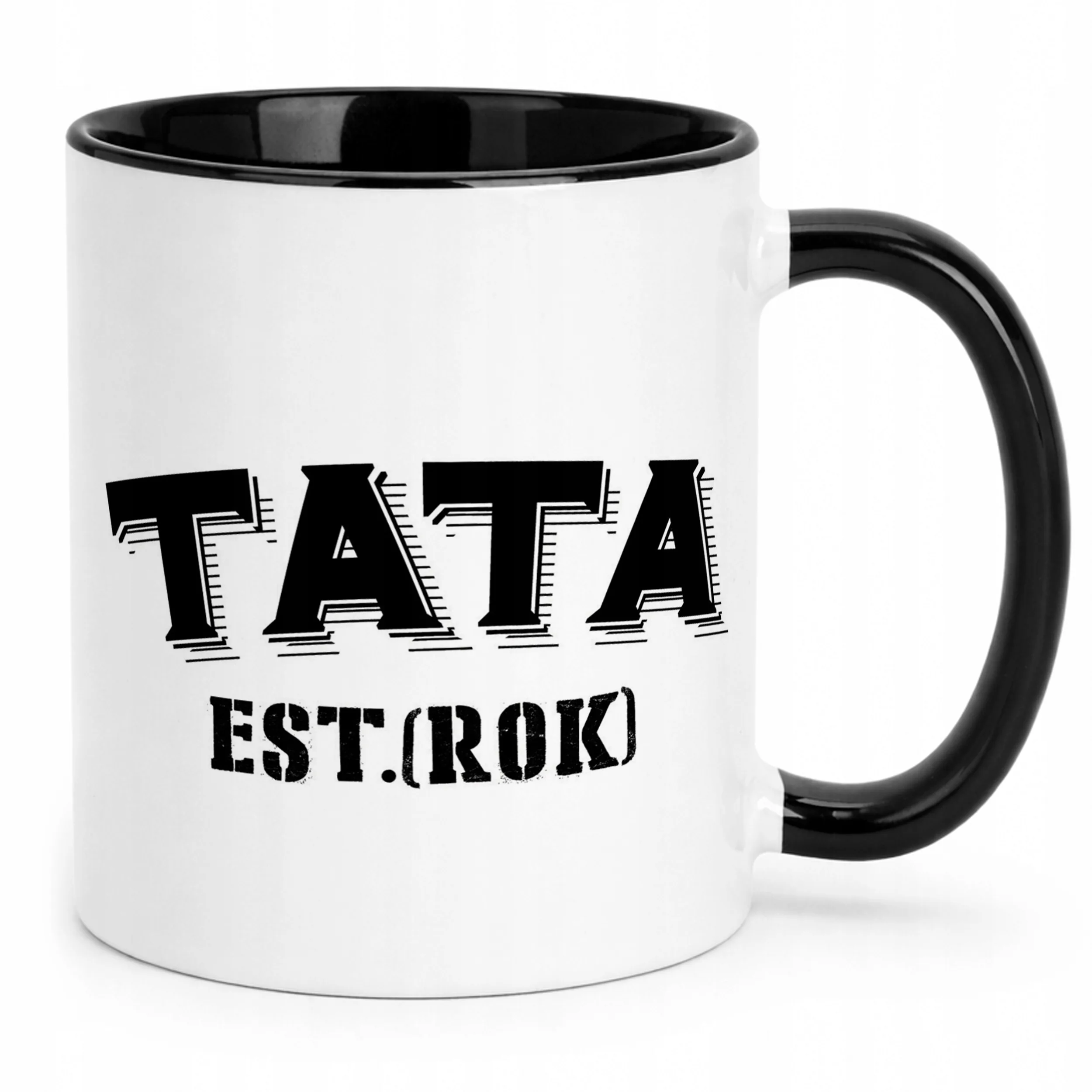 Kubek Czarny Personalizowany Dzień Ojca Tata Rok Prezent