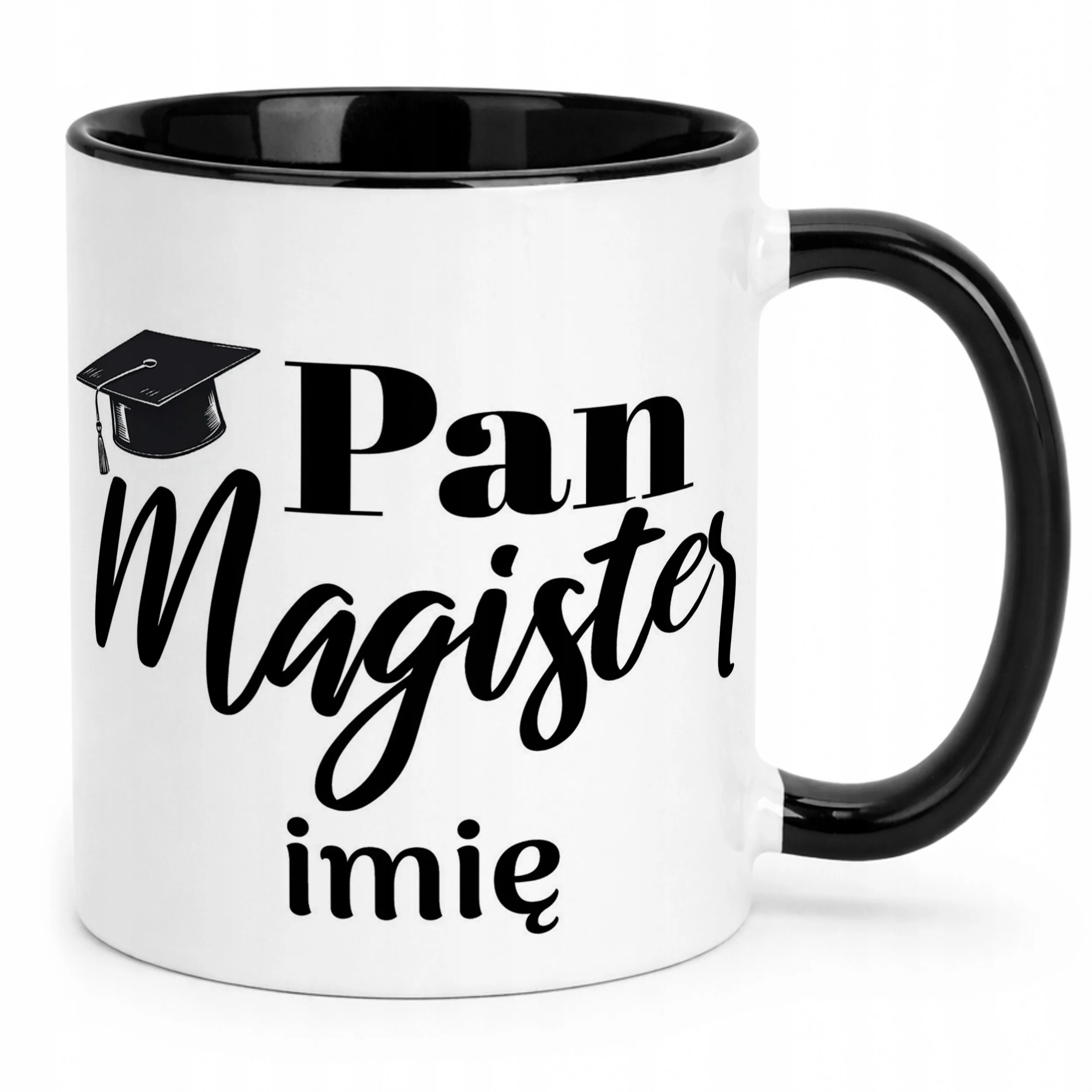 Kubek Czarny Personalizowany Pan Magister Prezent Upominek