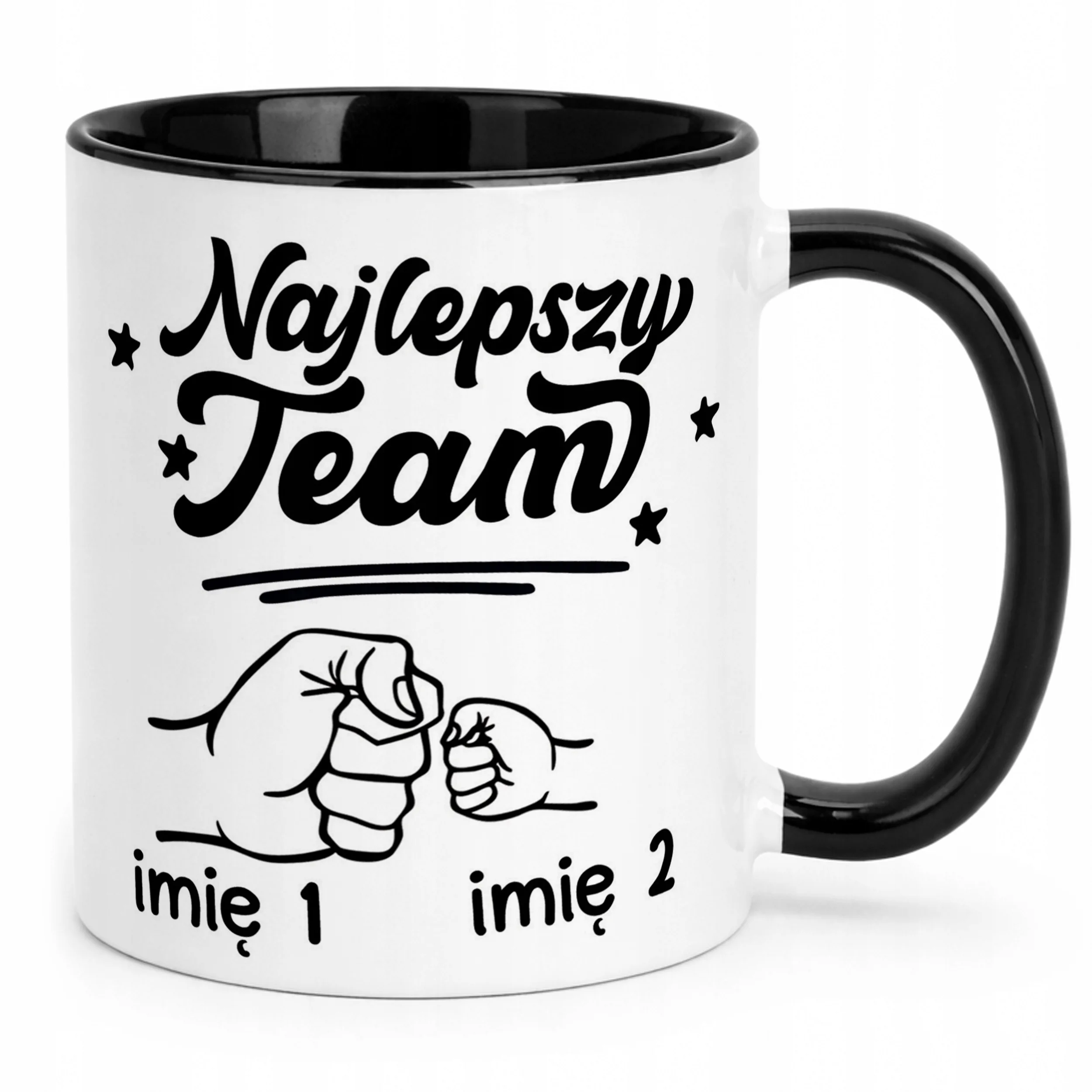 Kubek Czarny Personalizowany Dzień Ojca Najlepszy Team Prezent