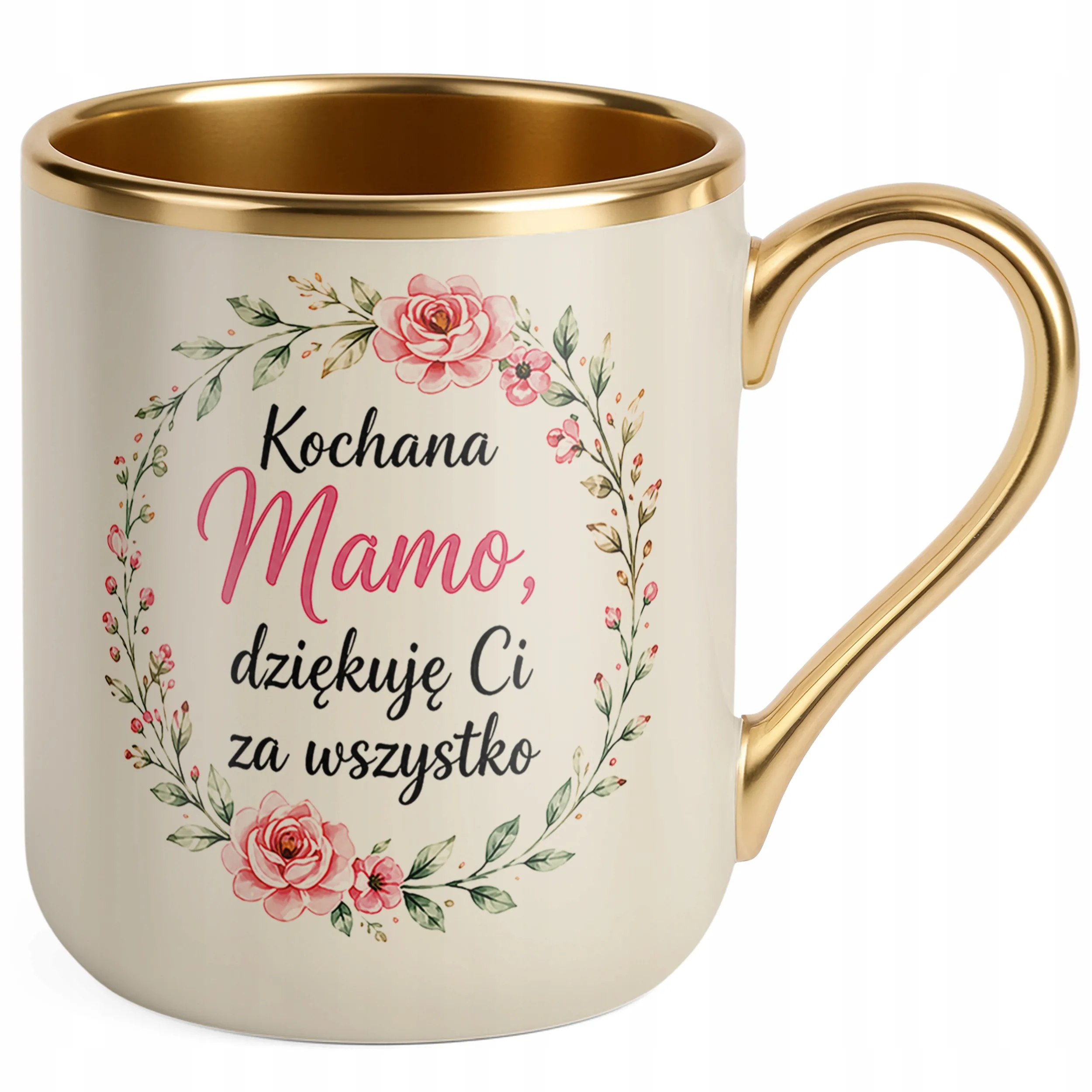 Kubek premium złoty ecru prezent dla mamy na Dzień Matki wyjątkowy prezent