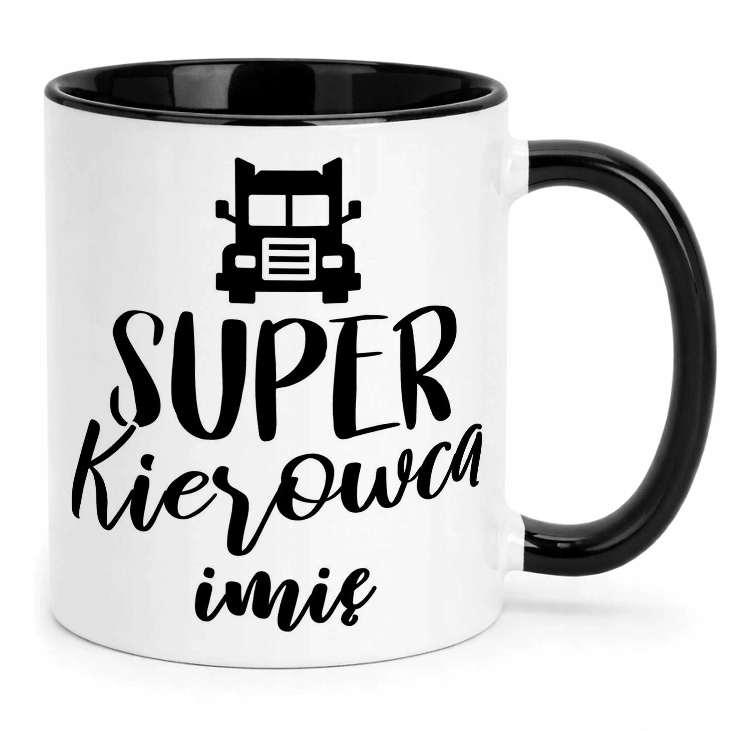 Kubek Czarny Personalizowany Super Kierowca Prezent Upominek