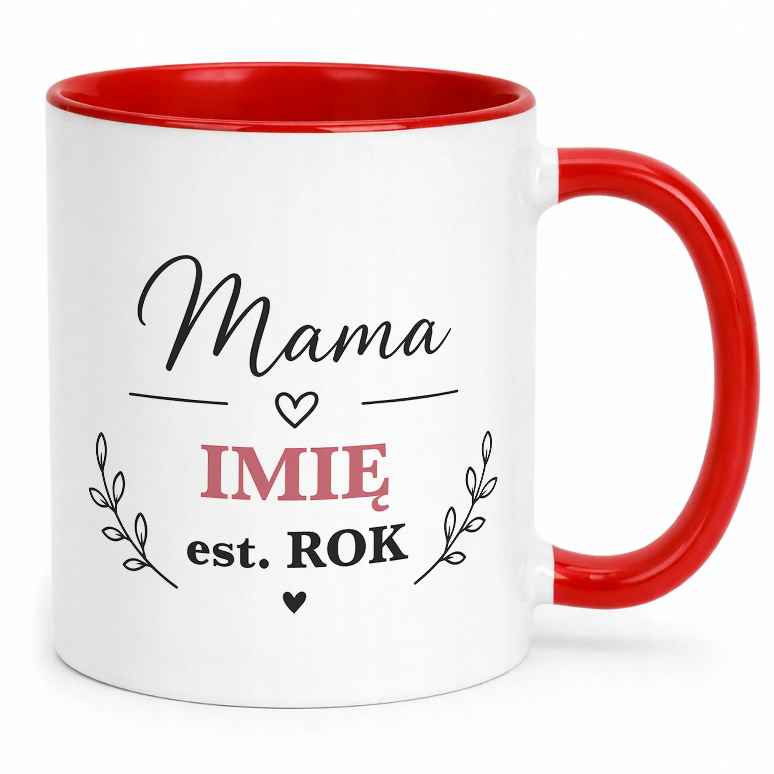 Kubek personalizowany czerwony dla mamy na Dzień Matki prezent upominek