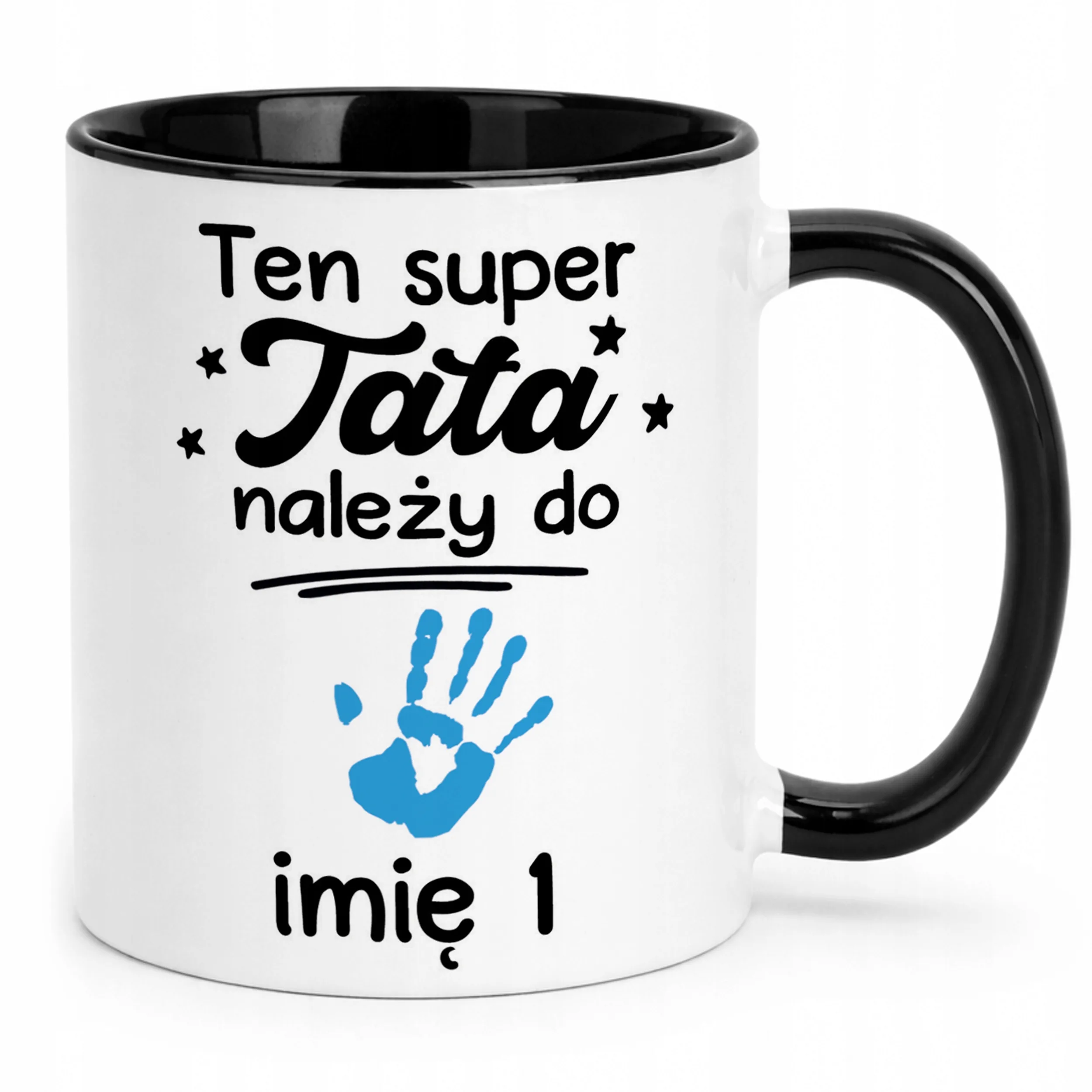 Kubek Czarny Personalizowany Dzień Ojca Tata Należy Do Imię Prezent