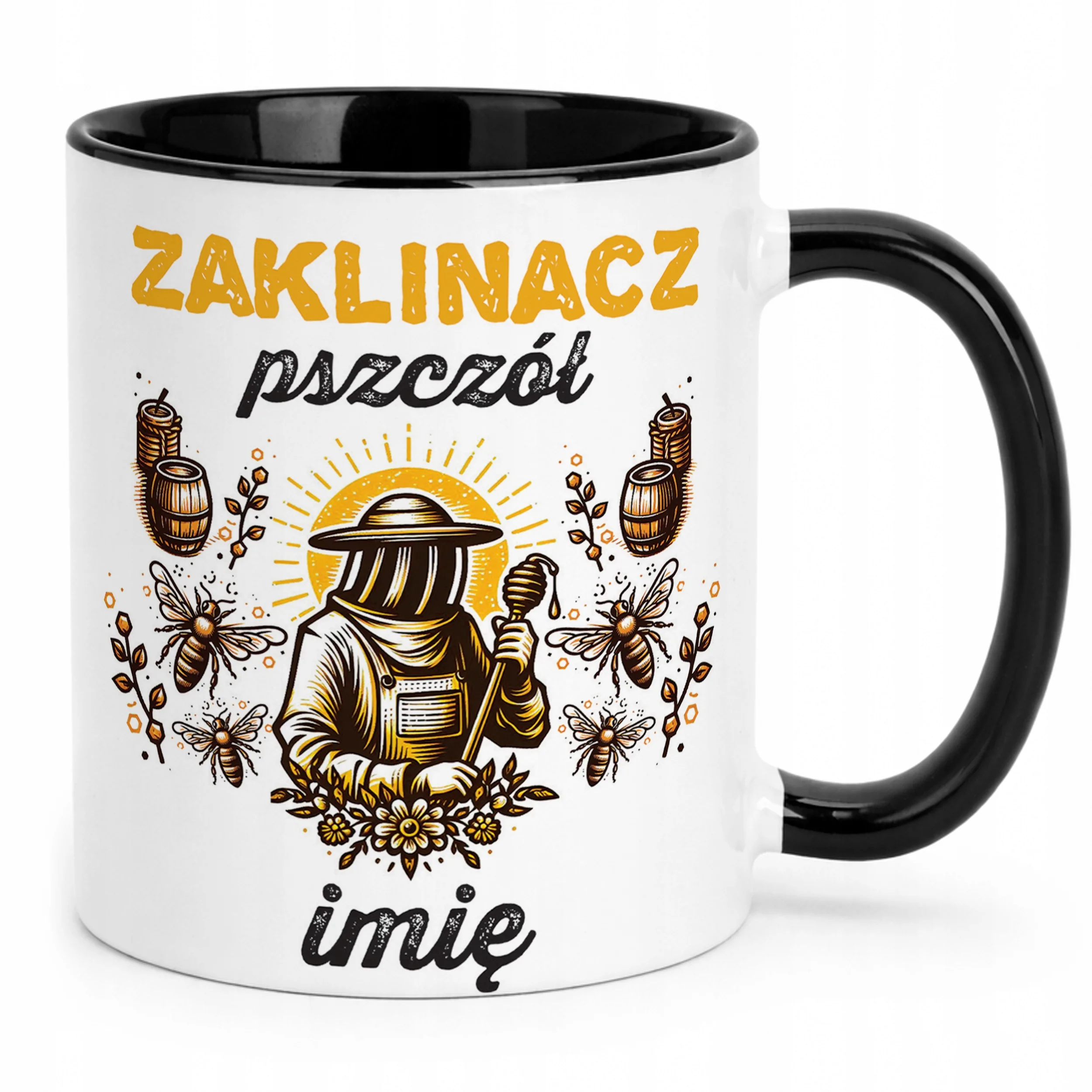 Kubek Czarny Personalizowany Dla Pszczelarza Pszczoły Pasieka Prezent