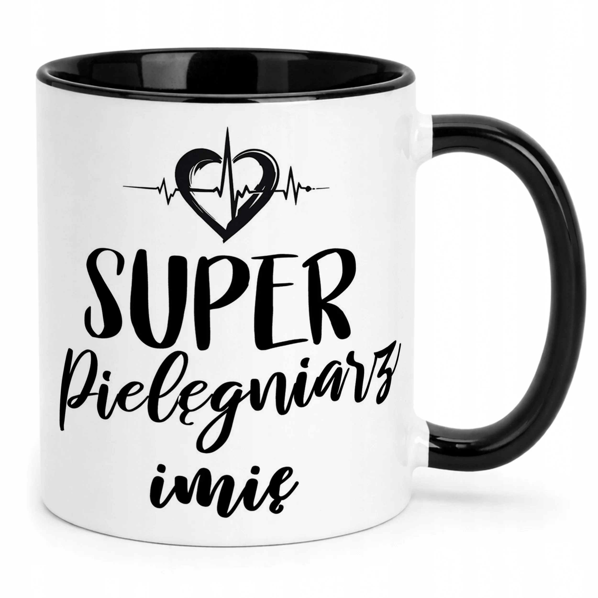 Kubek Czarny Personalizowany Super Pielęgniarz Prezent Upominek