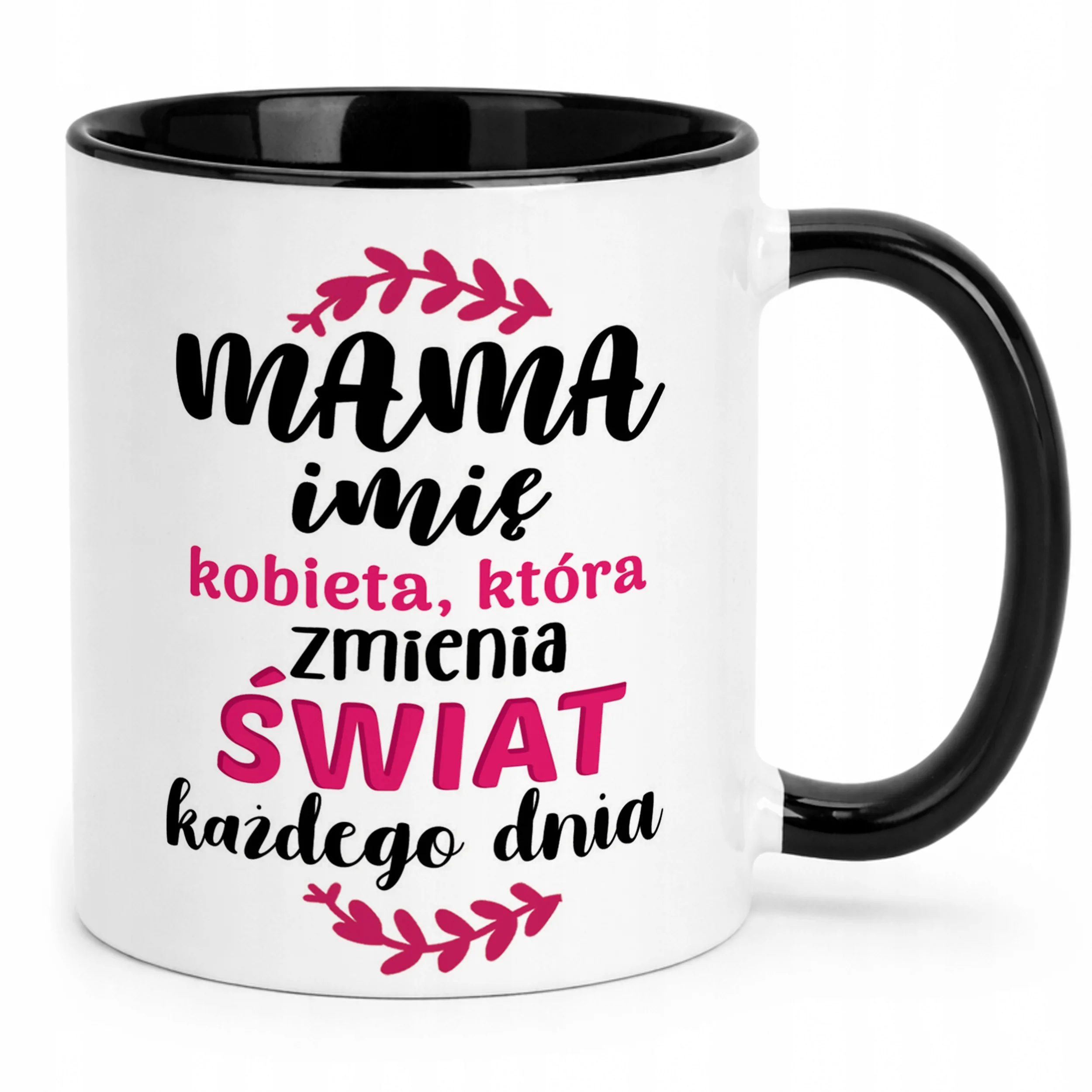 Kubek Czarny Personalizowany Dzień Matki Dla Mamy Prezent Upominek