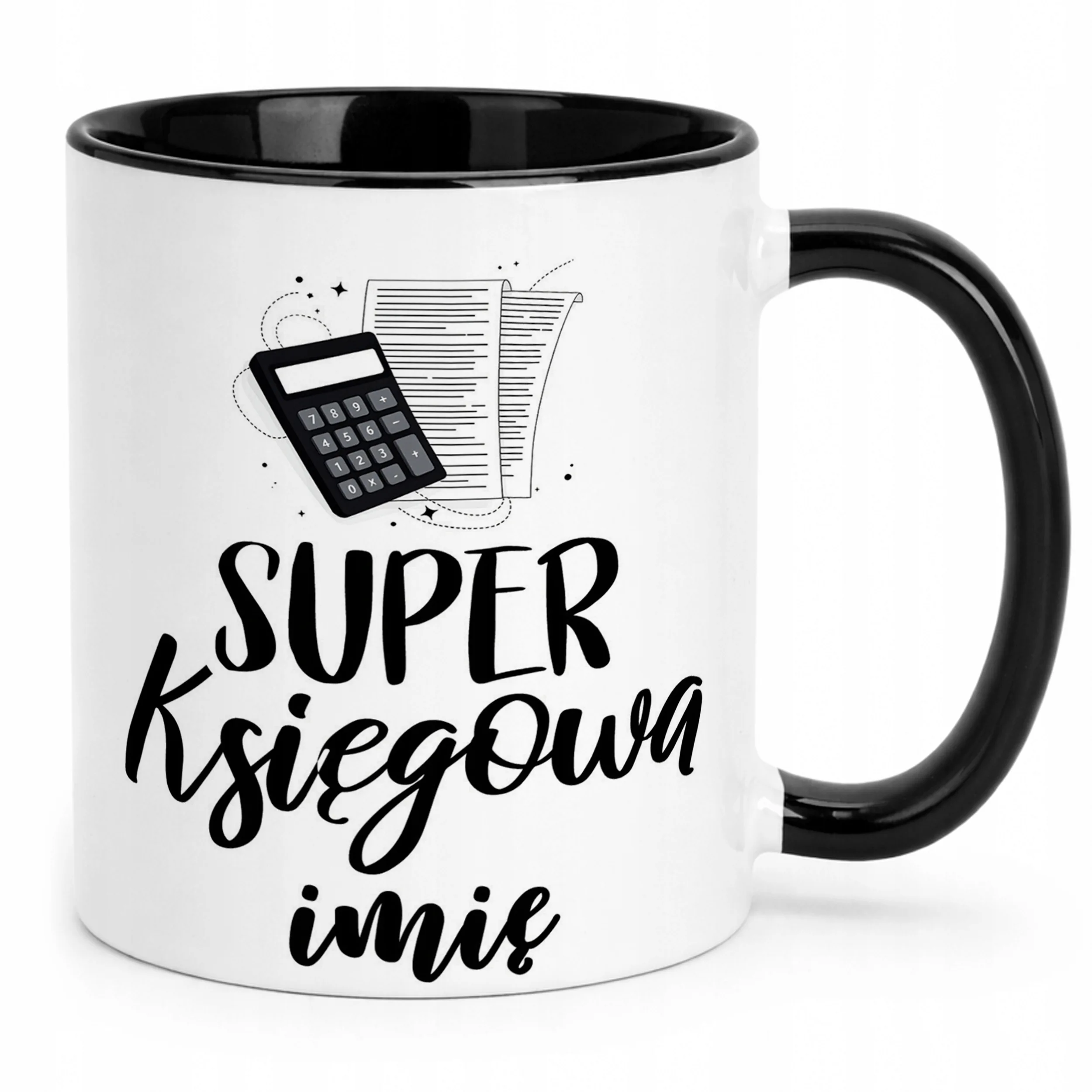 Kubek Czarny Personalizowany Super Księgowa Dla Księgowej Prezent